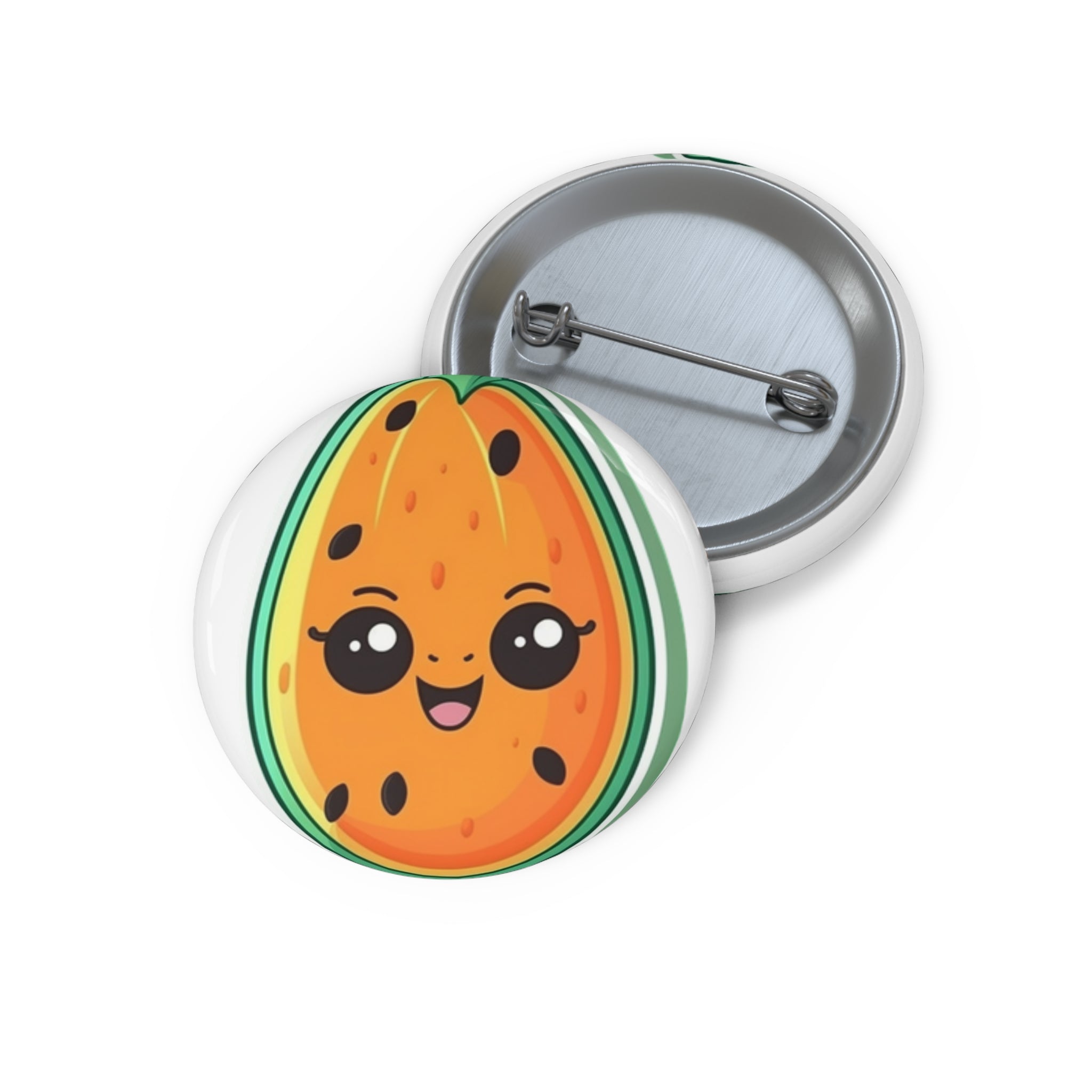 Custom Pin Buttons - Papaya