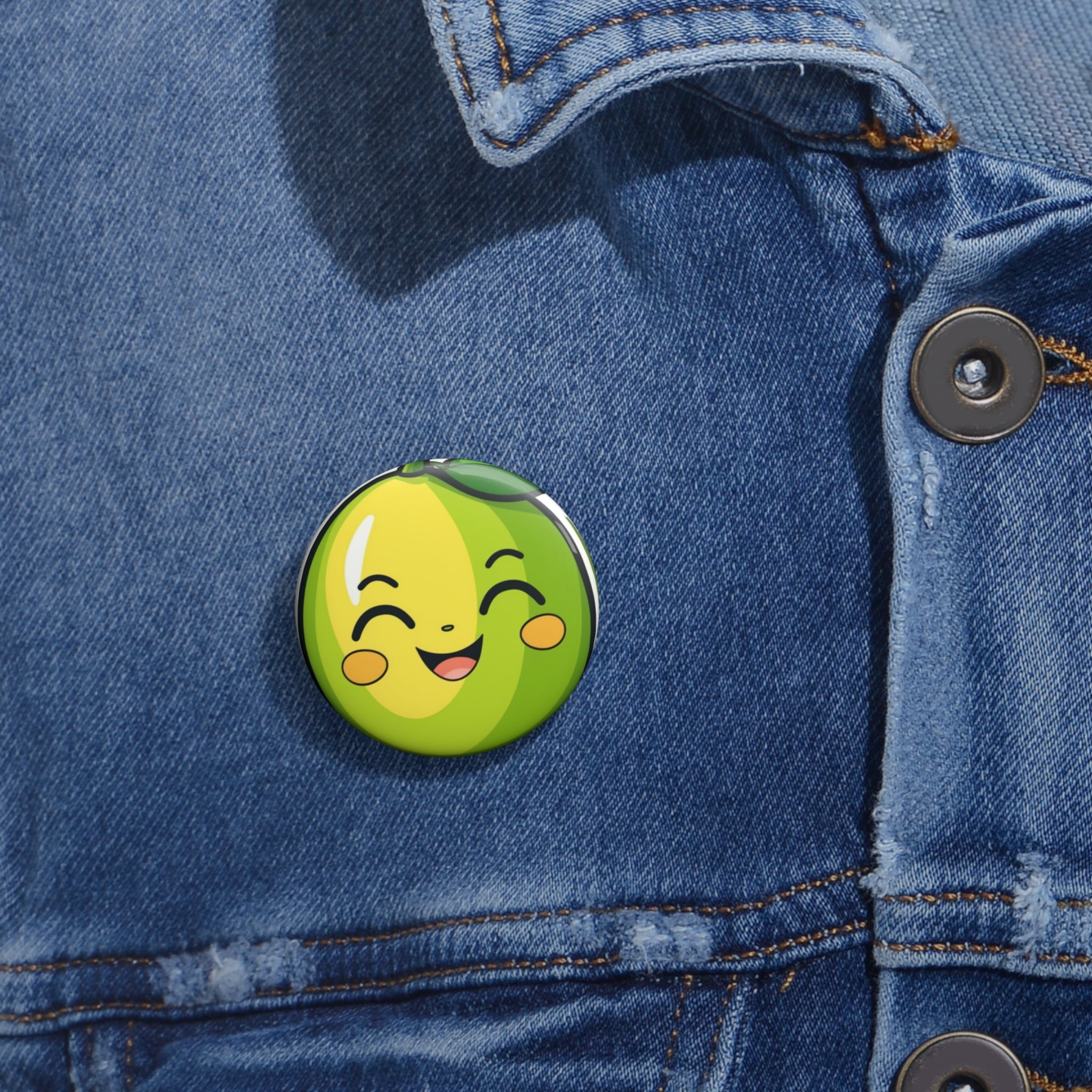 Custom Pin Buttons - Green Mango