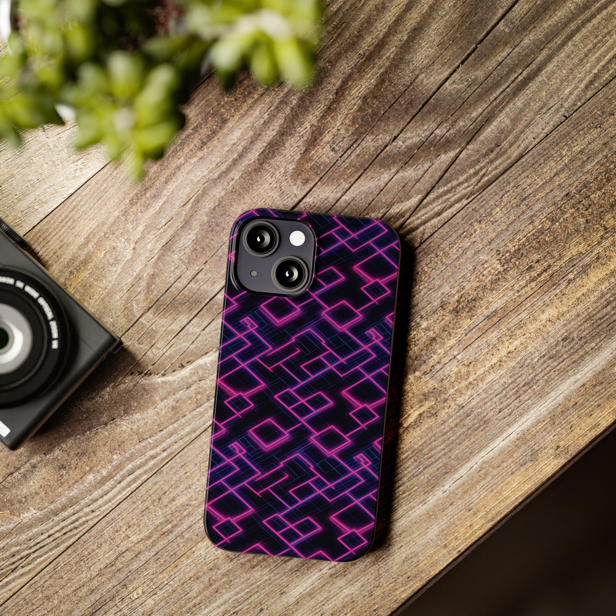 Slim Phone Cases (AOP) - Seamless Synthwave Designs 01