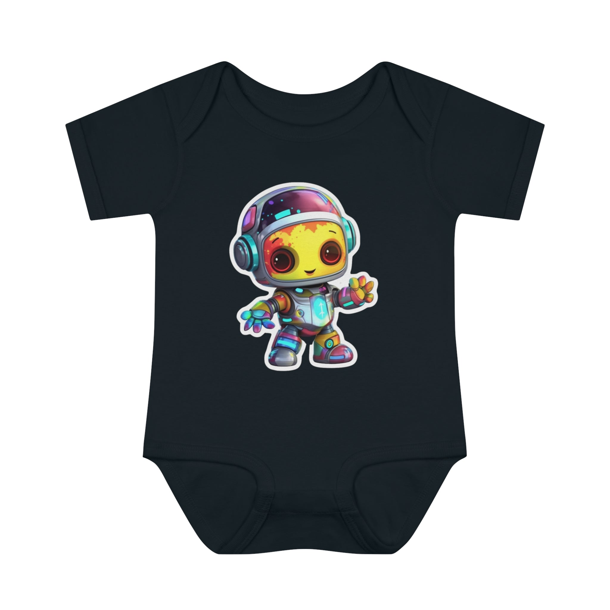 Infant Baby Rib Bodysuit - Comet, Robot Pop Art 09