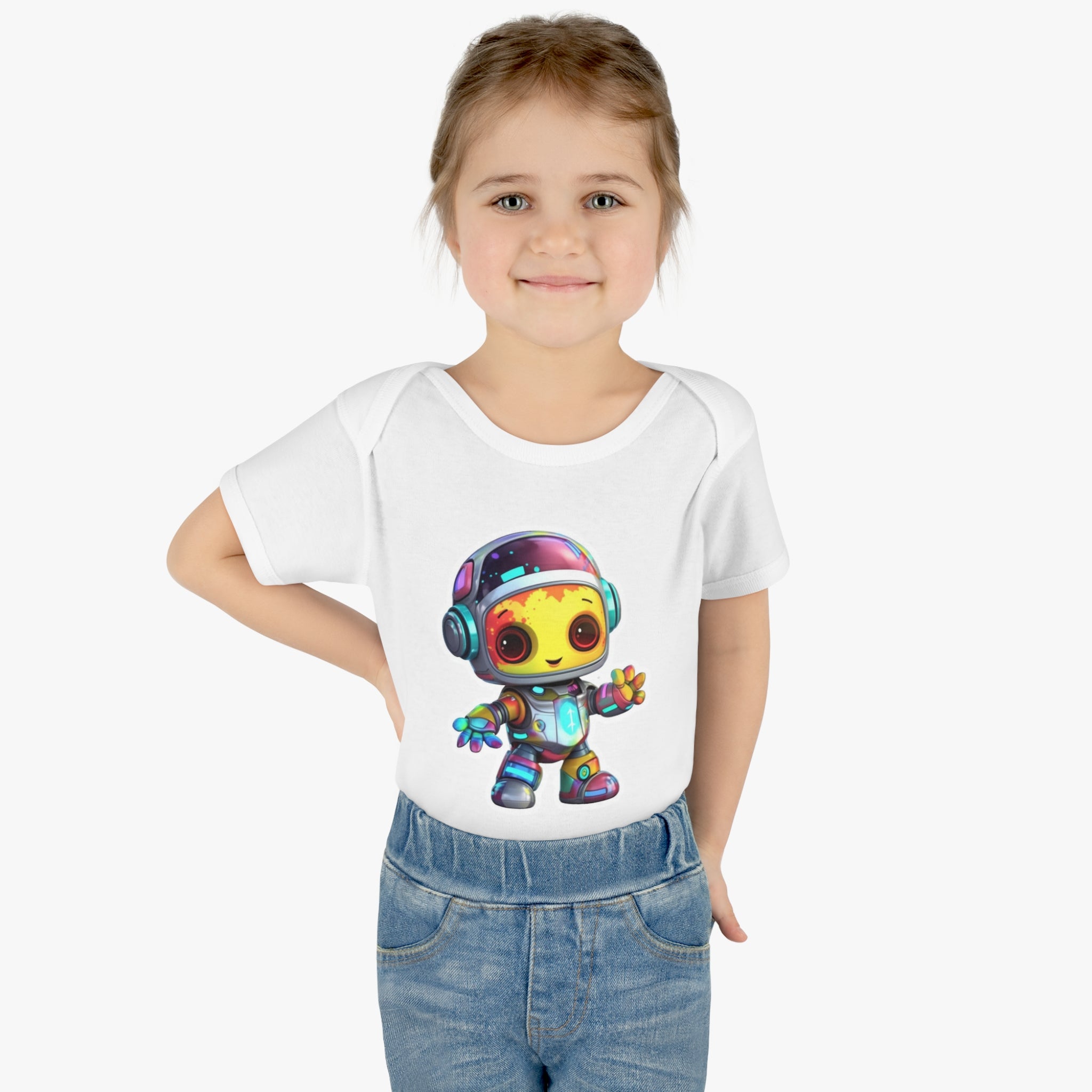 Infant Baby Rib Bodysuit - Comet, Robot Pop Art 09