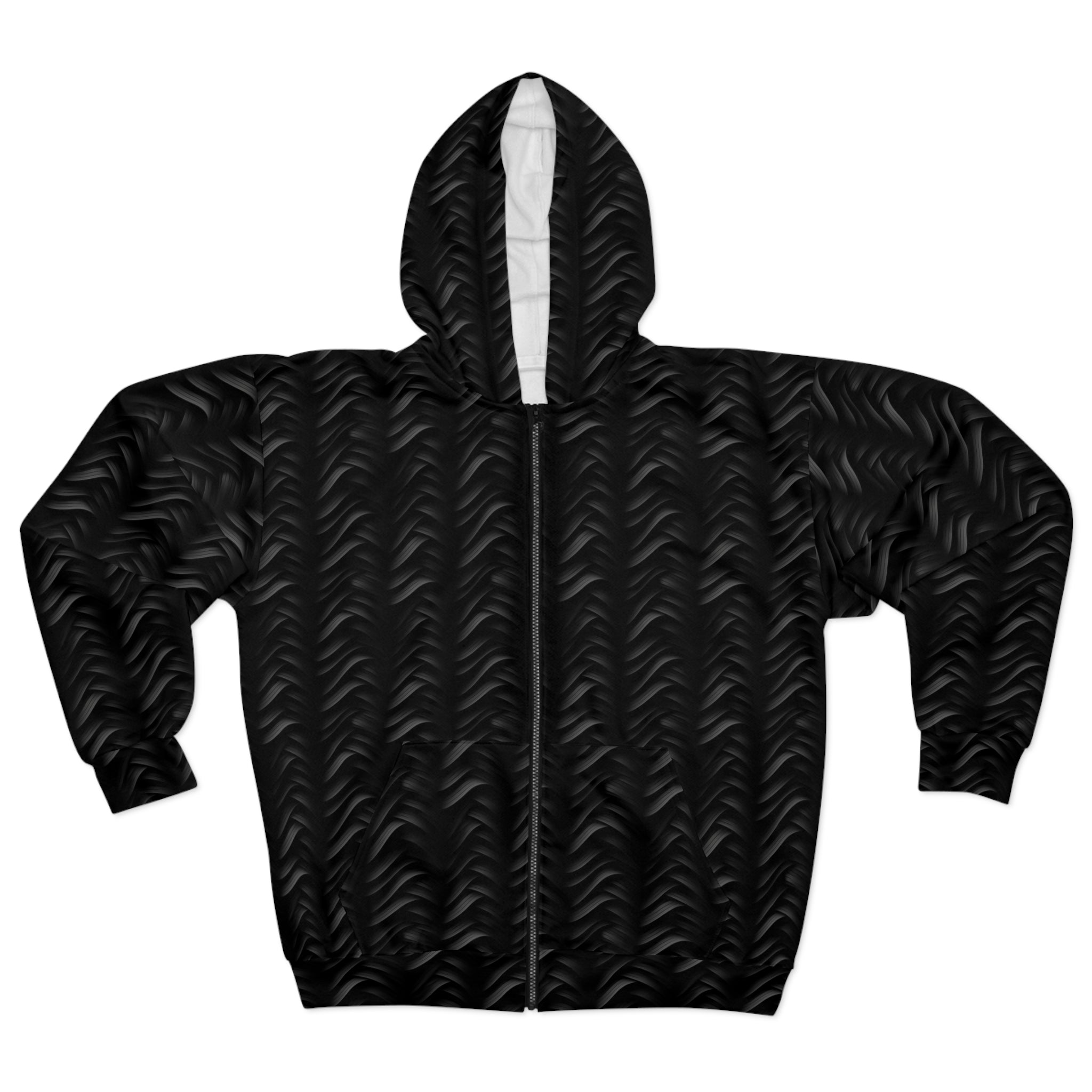 Unisex Zip Hoodie (AOP) - Black Noir Designs 01