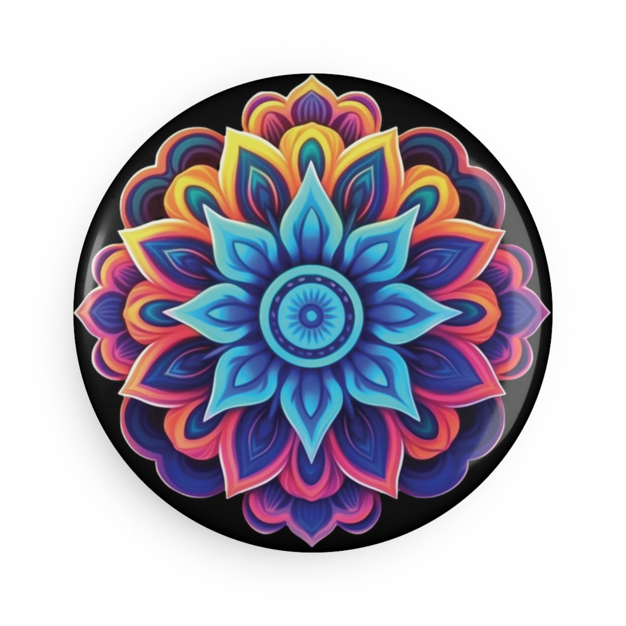 Button Magnet, Round (1 & 10 pcs) - Mandalas 25