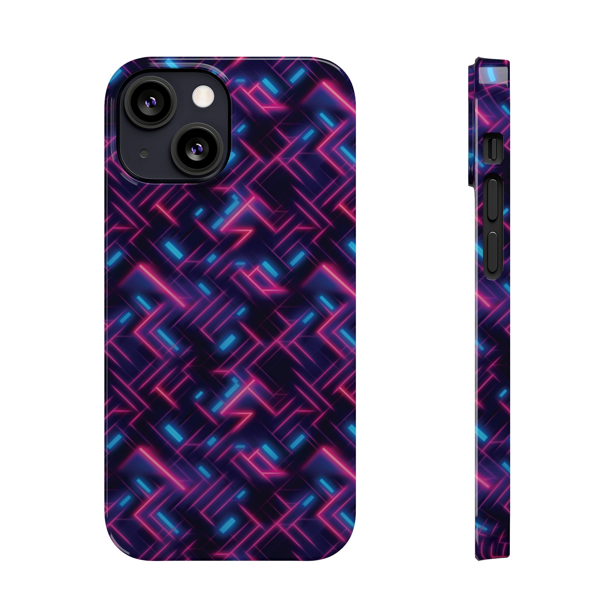 Slim Phone Cases (AOP) - Seamless Synthwave Designs 02