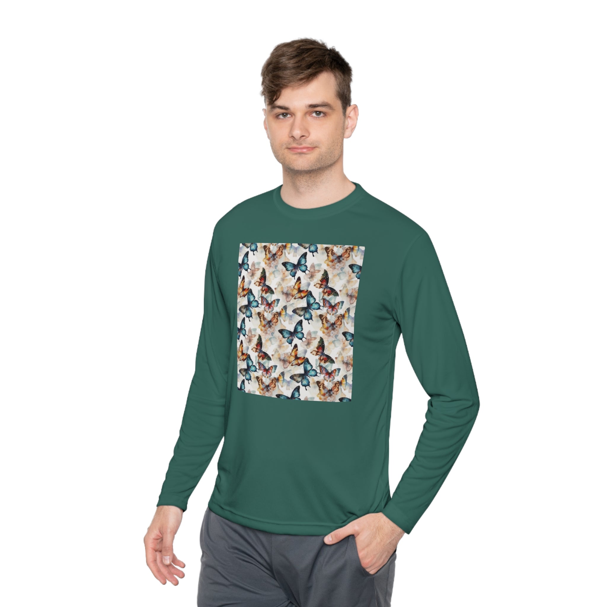 Unisex Lightweight Long Sleeve Tee (AOP) - Abstract Designs 08