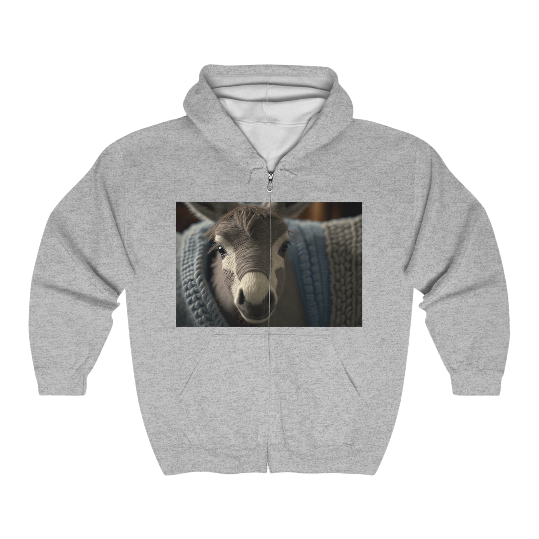 Unisex Heavy Blend™ Full Zip Hooded Sweatshirt - Baby Animals - Donkey