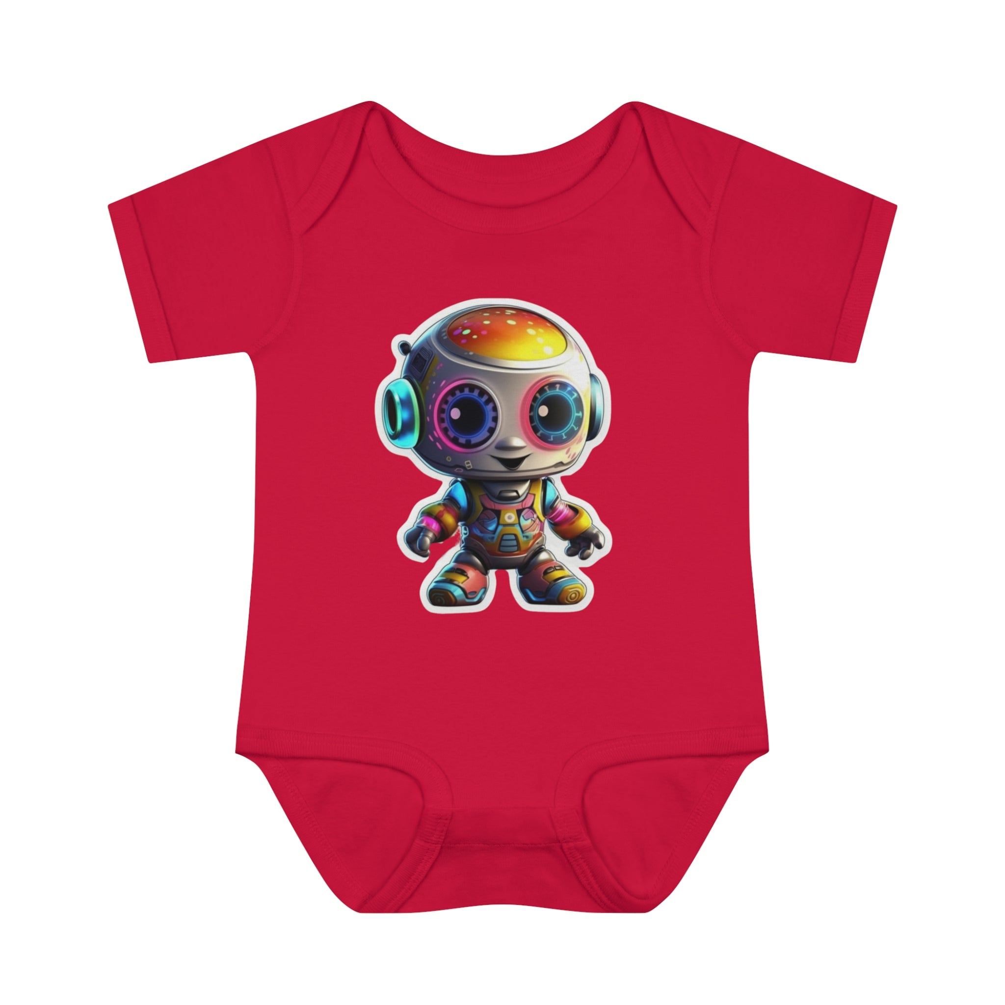 Infant Baby Rib Bodysuit - Circuit, Robot Pop Art 08