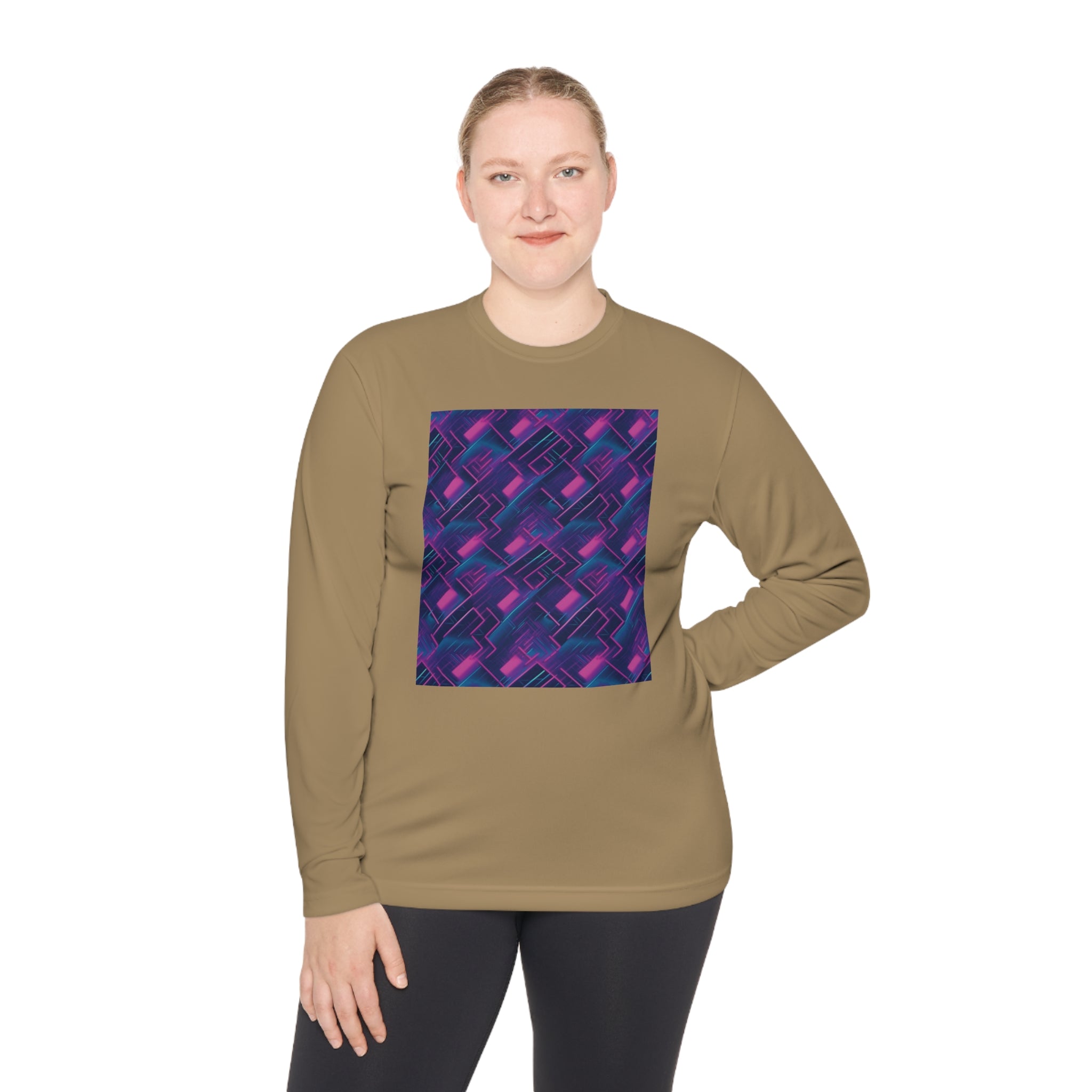 Unisex Lightweight Long Sleeve Tee (AOP) - Abstract Designs 04