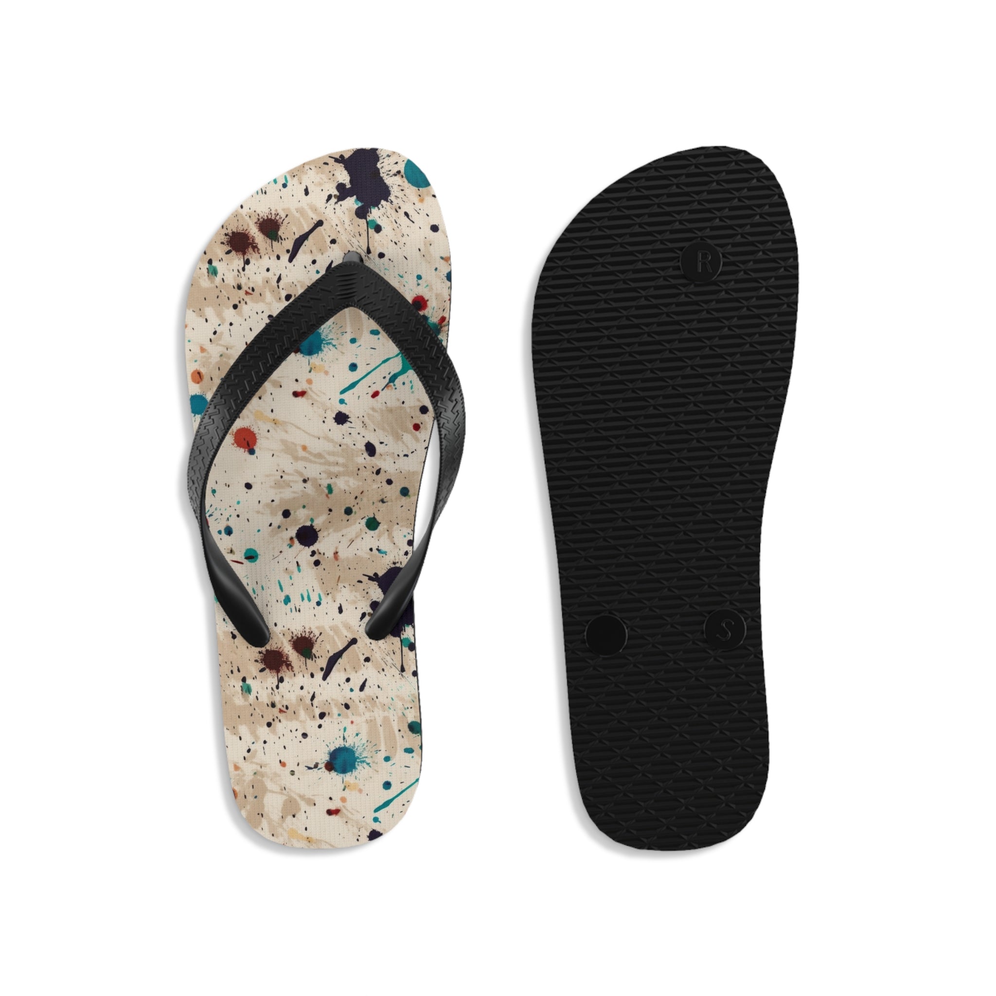 Unisex Flip-Flops (AOP) - Seamless Color Splatter Designs 07