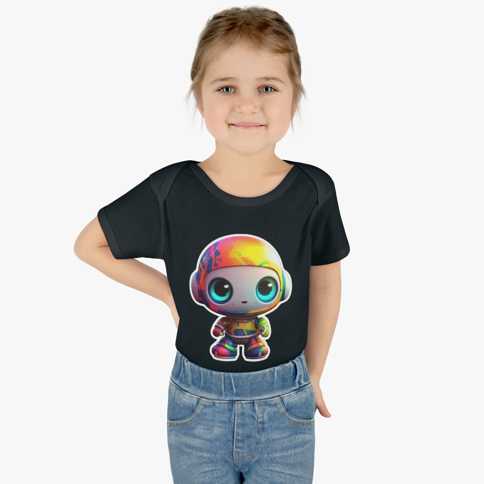 Infant Baby Rib Bodysuit - Beep, Robot Pop Art 02