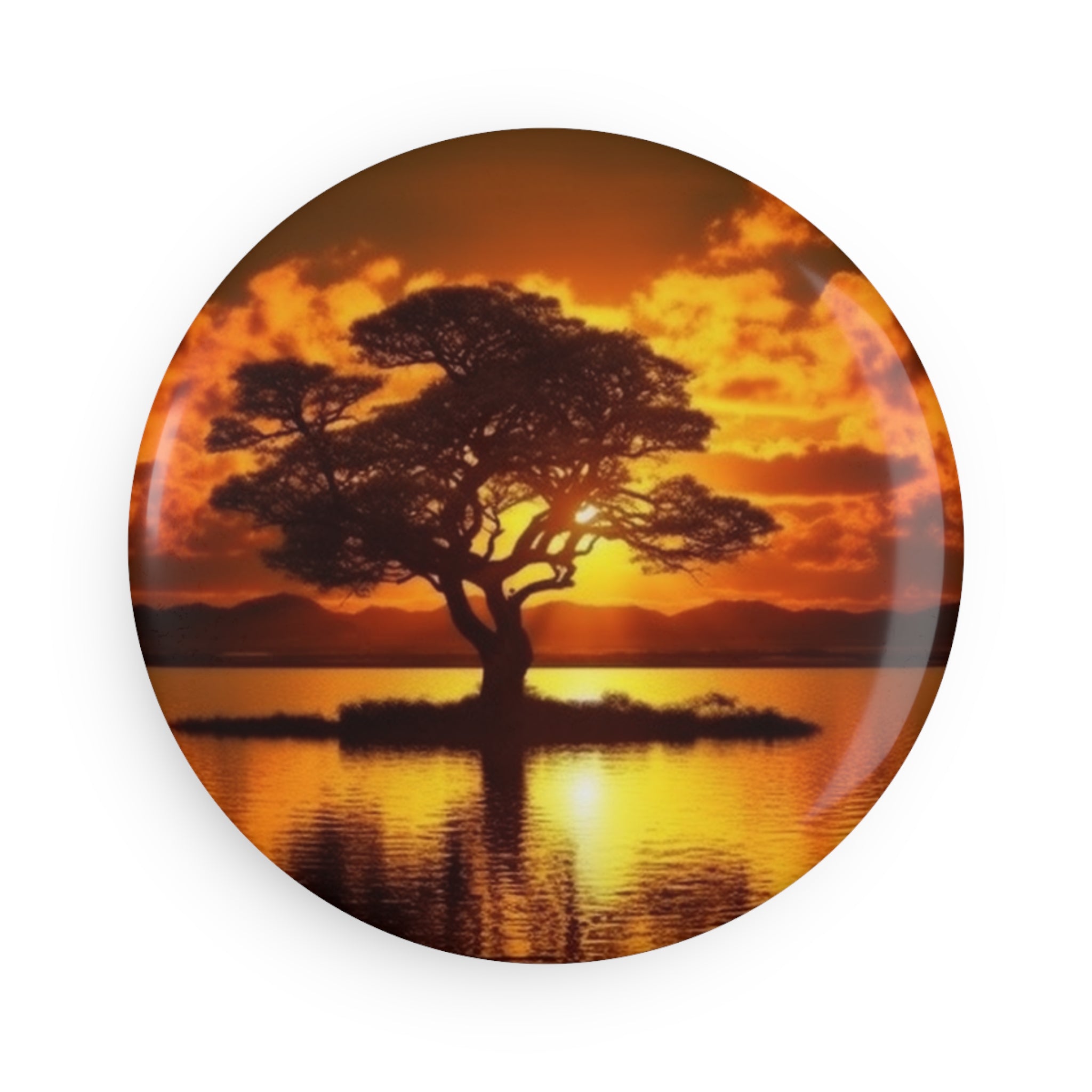 Button Magnet, Round (1 & 10 pcs) - Sunsets 06