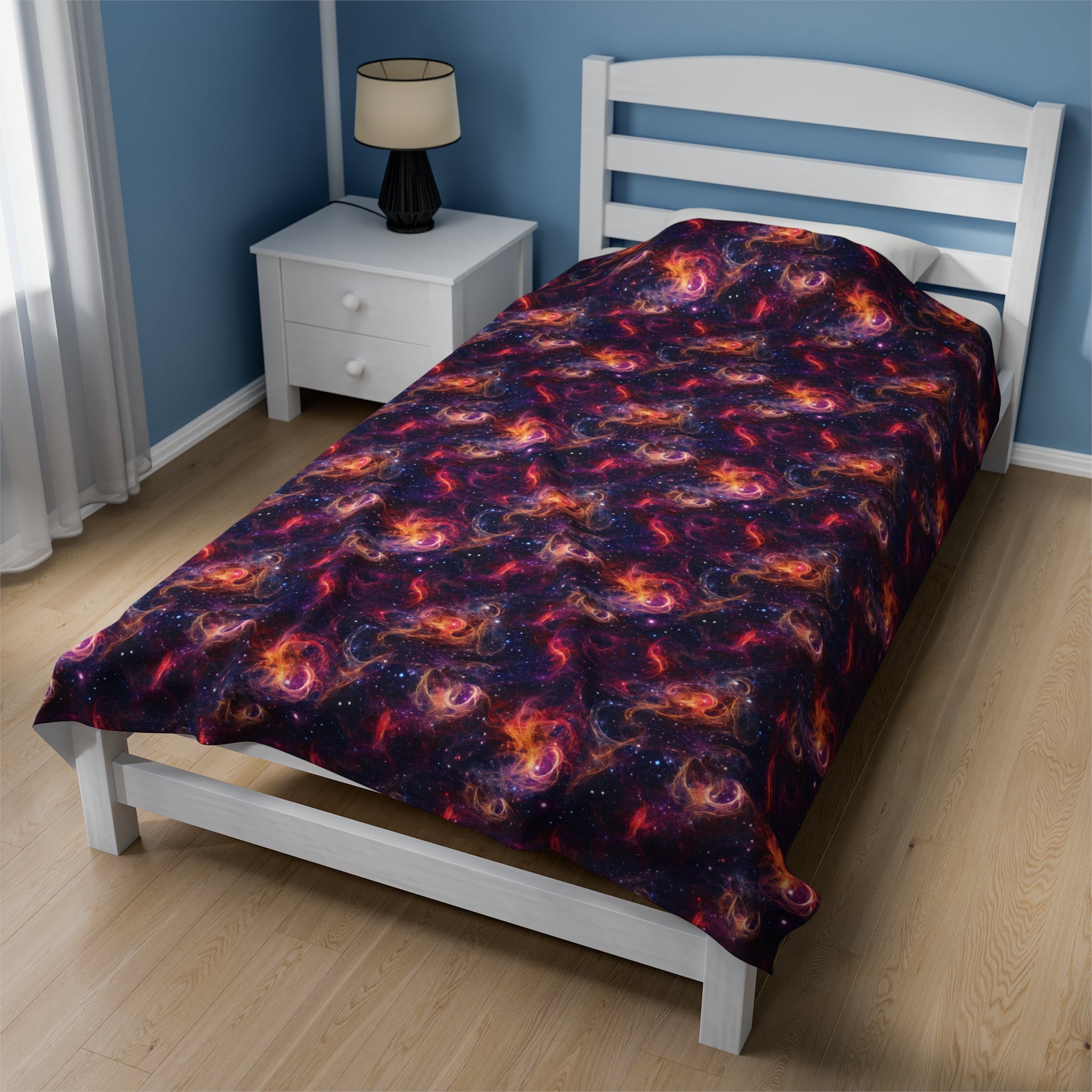 Velveteen Plush Blanket (AOP) - Fantasy Galaxies 01