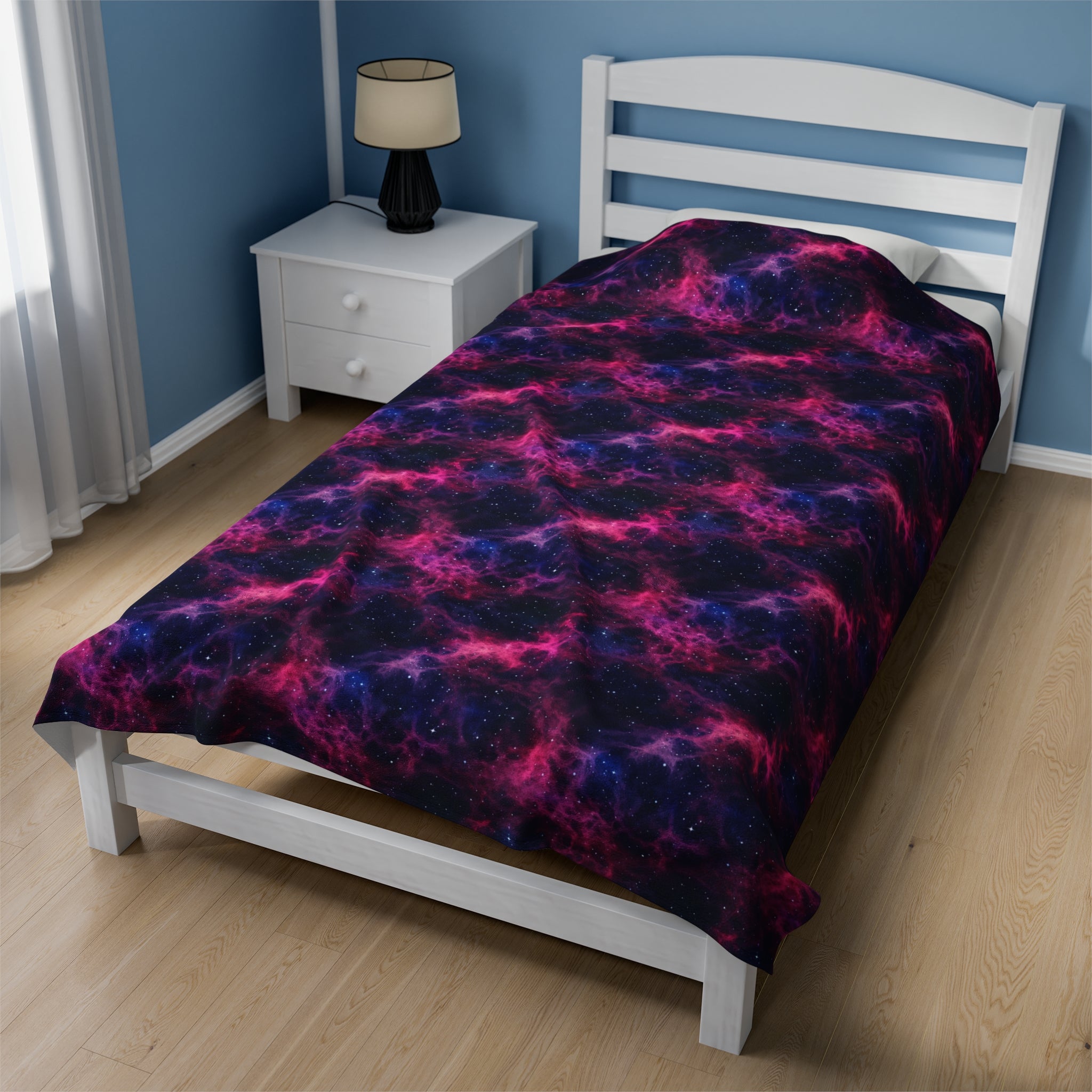 Velveteen Plush Blanket (AOP) - Fantasy Galaxies 02