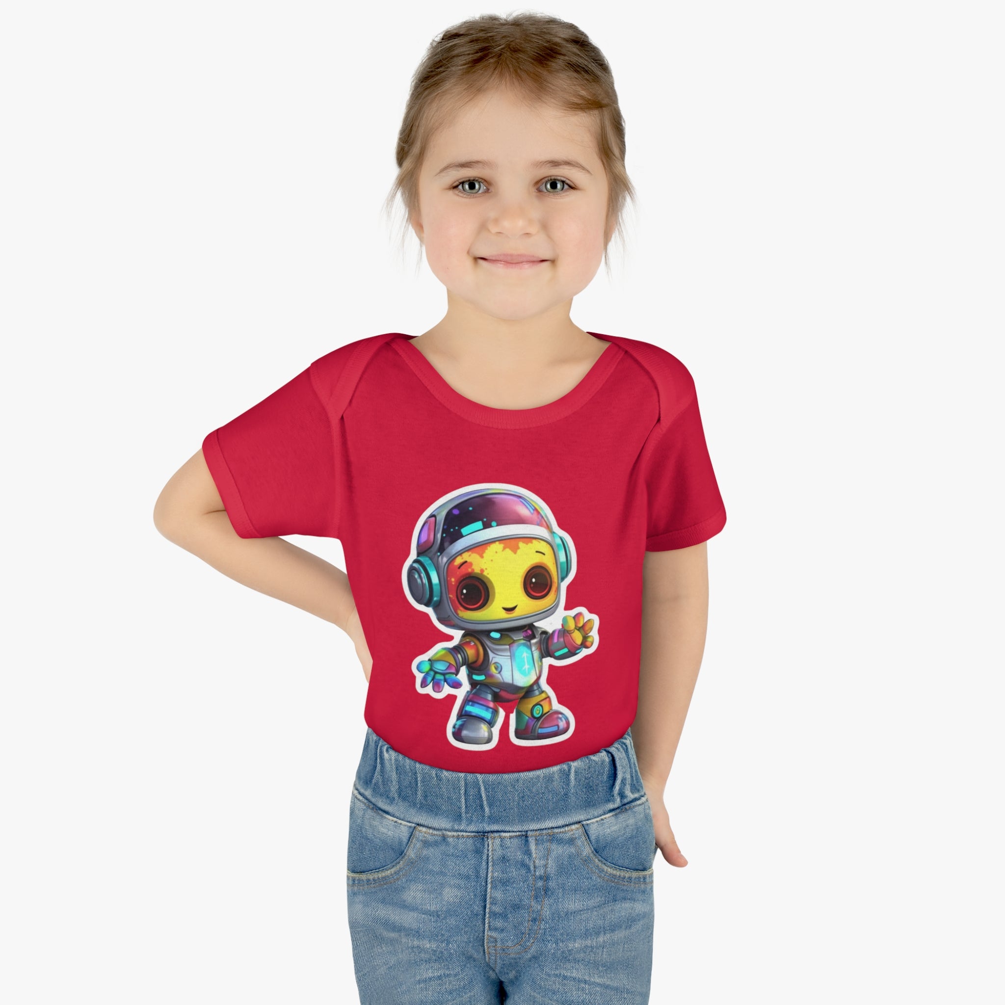 Infant Baby Rib Bodysuit - Comet, Robot Pop Art 09