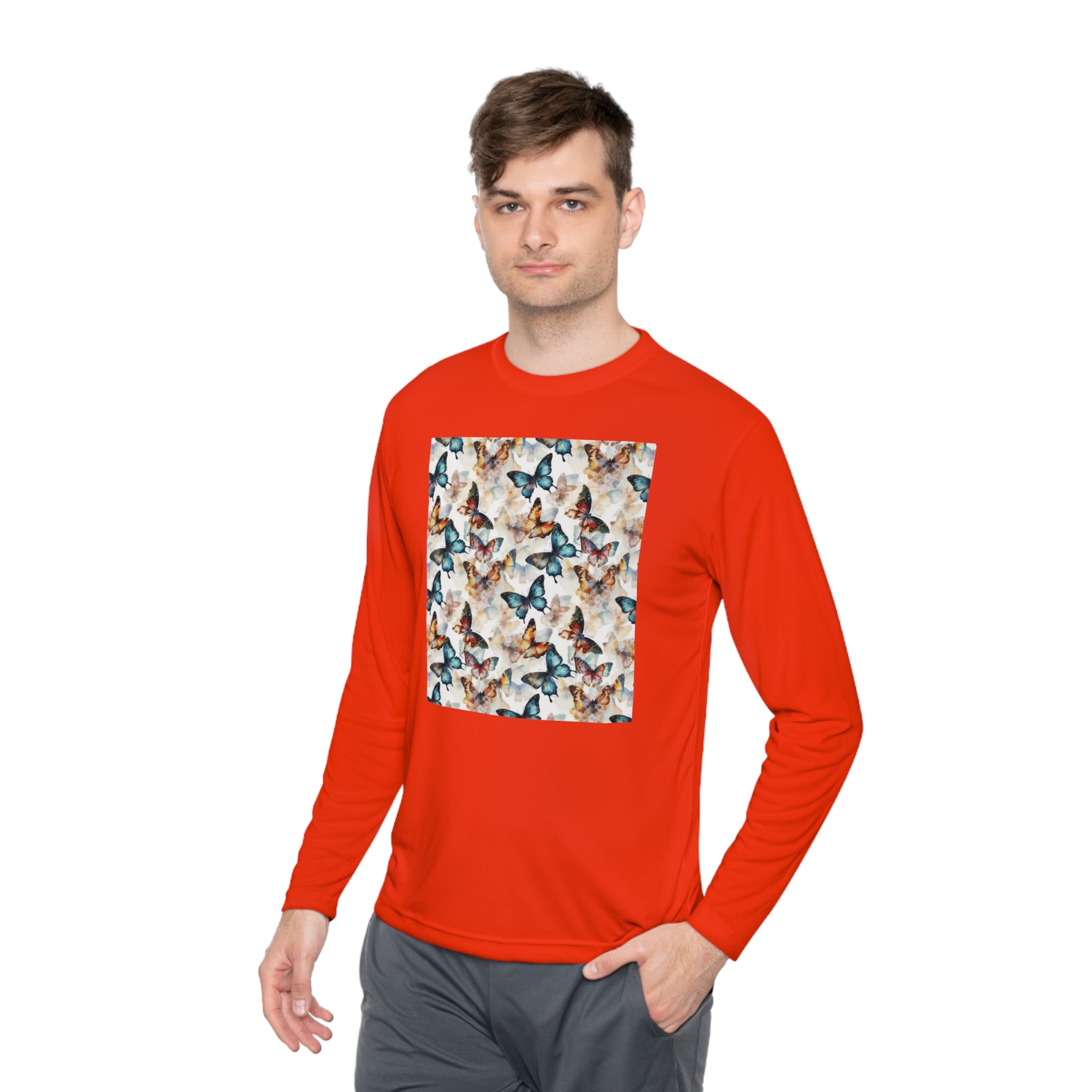 Unisex Lightweight Long Sleeve Tee (AOP) - Abstract Designs 08