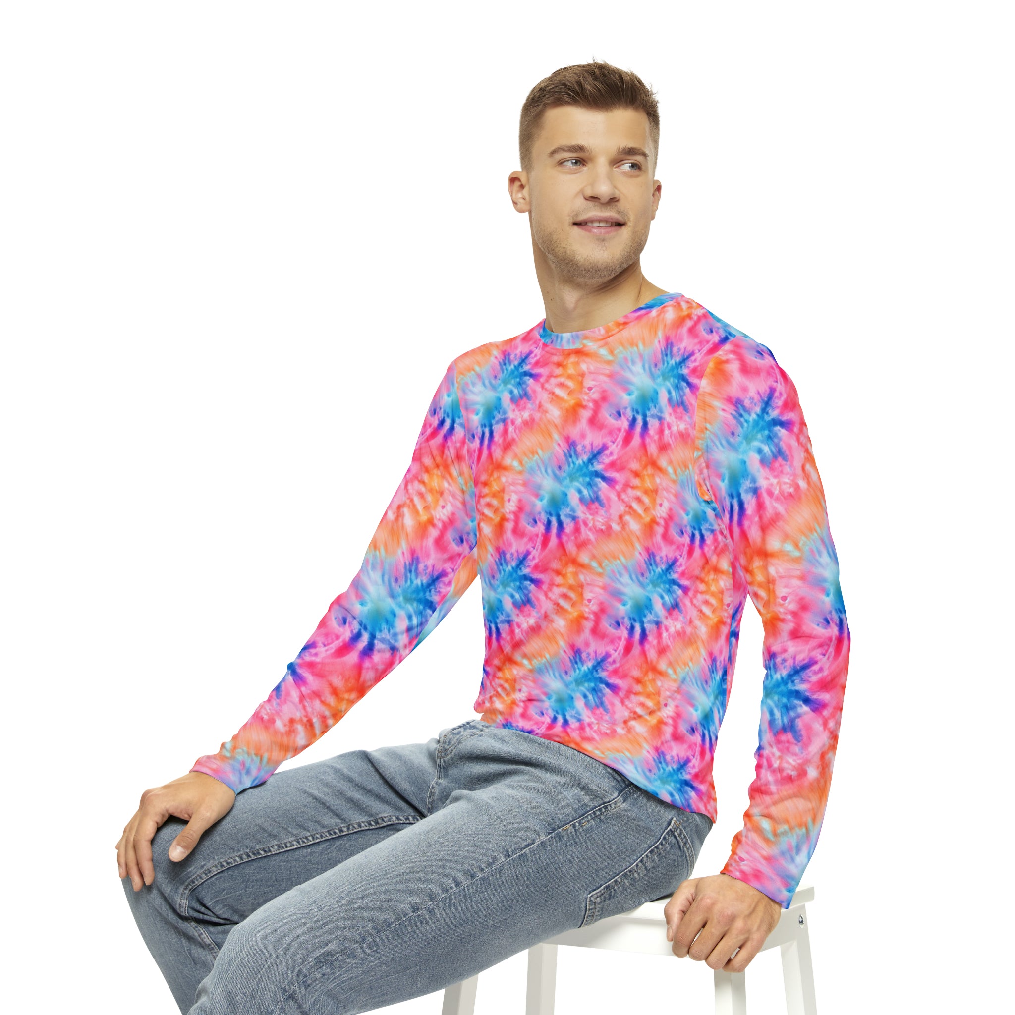 Men's Long Sleeve Shirt (AOP) - Tie Dye Designs 01