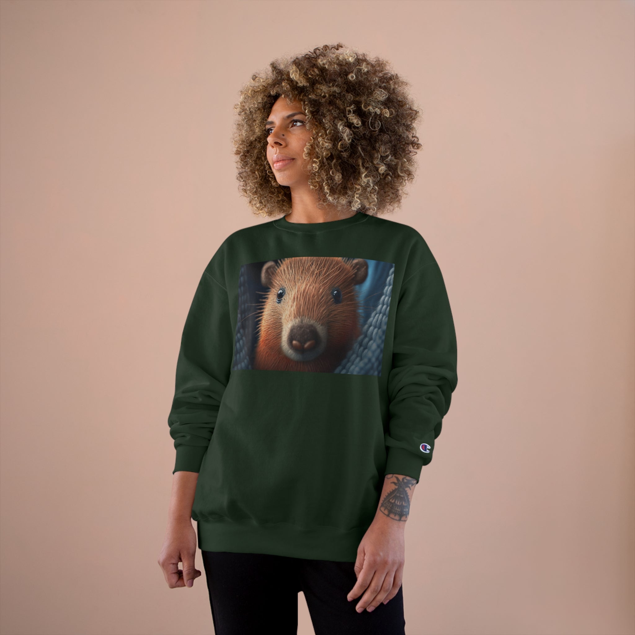 Champion Sweatshirt - Knit Animals, Capybara Pup