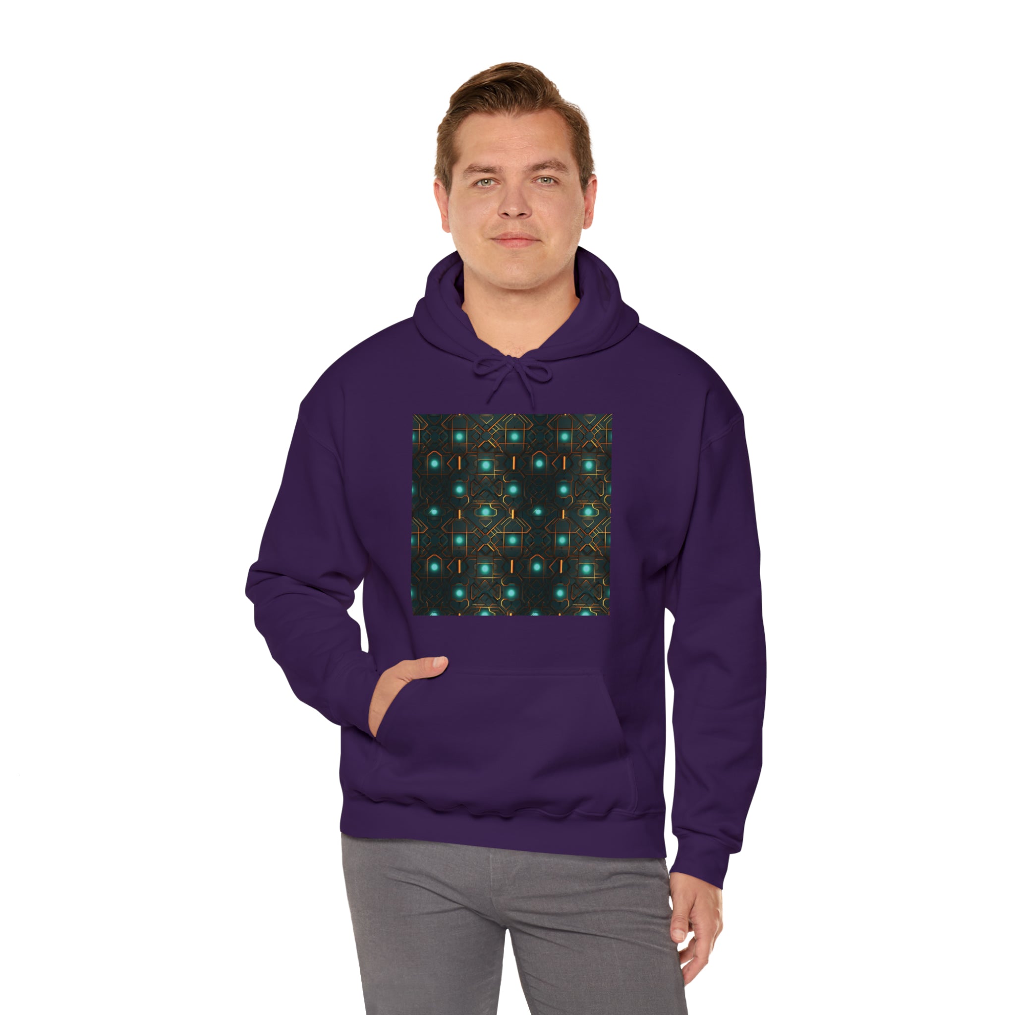 Unisex Heavy Blend™ Hooded Sweatshirt - Abstract Neon Designs 09