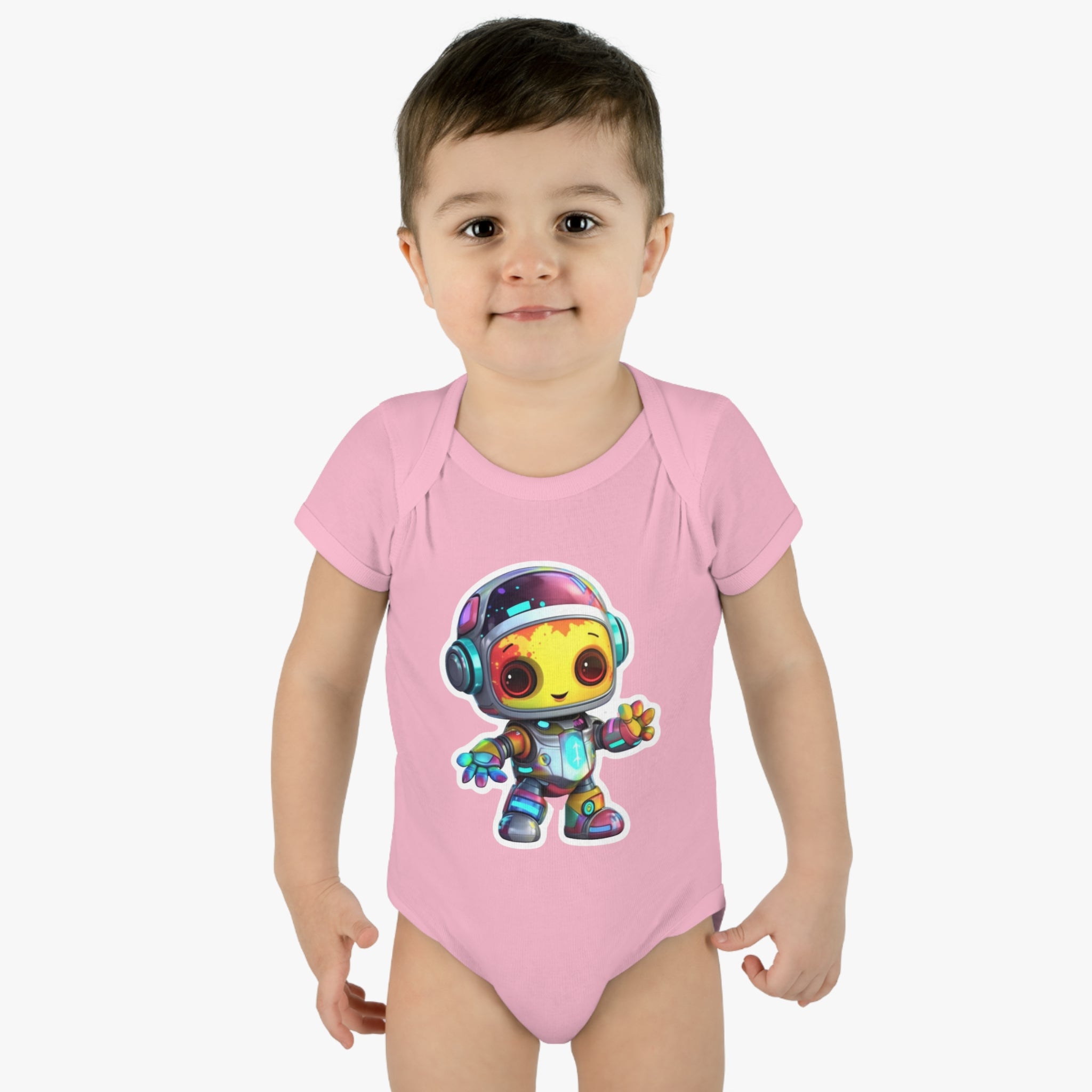 Infant Baby Rib Bodysuit - Comet, Robot Pop Art 09