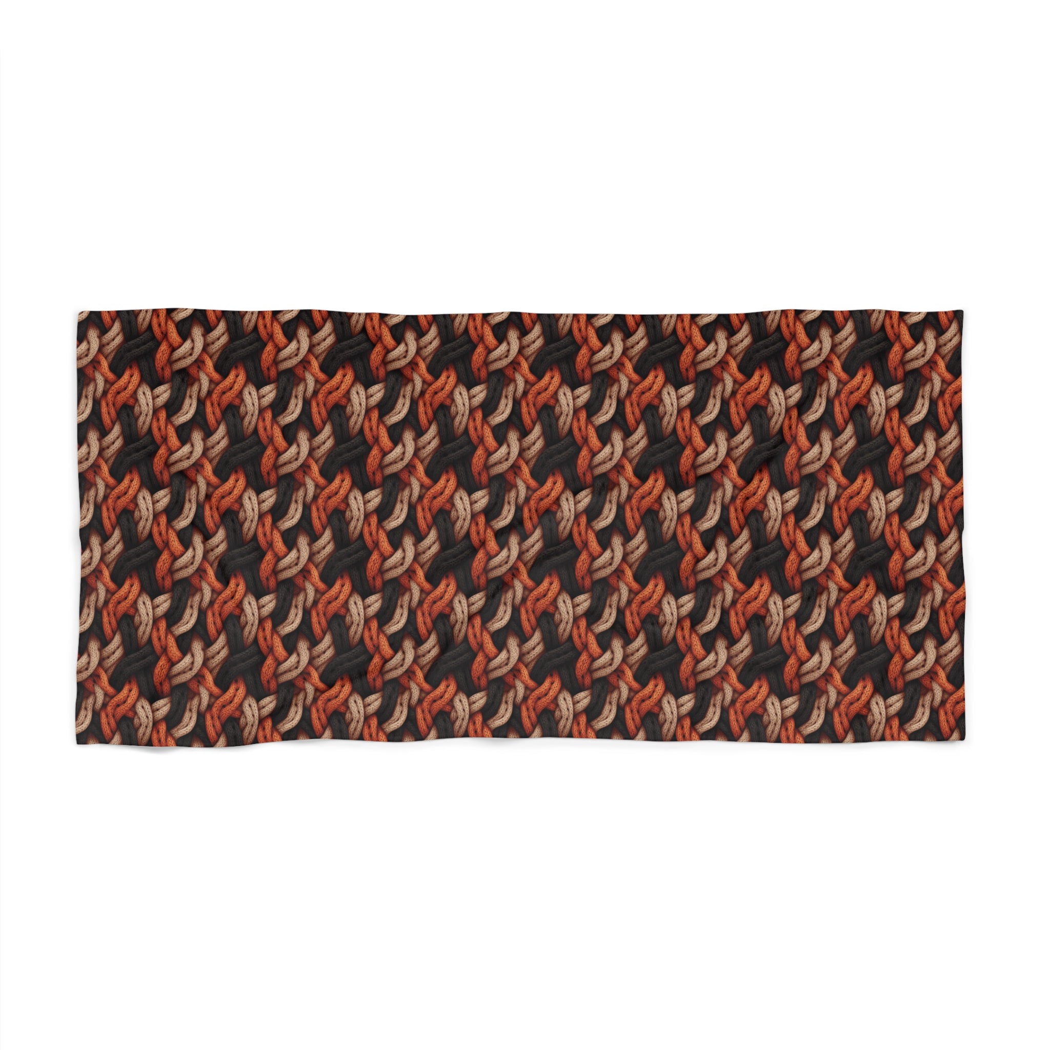 Beach Towel (AOP) - Seamless Knit Art Design 04