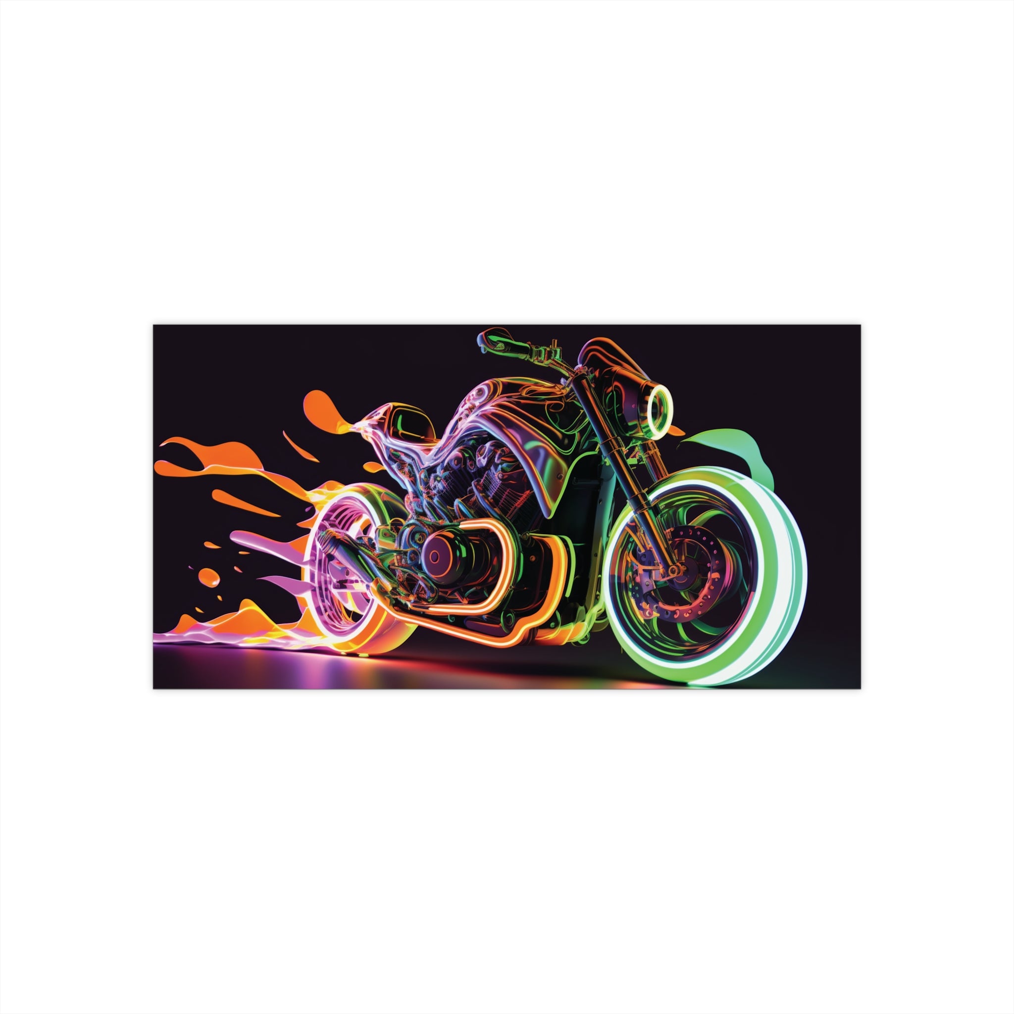 Bumper Stickers - Neon Motorcycle Design 06