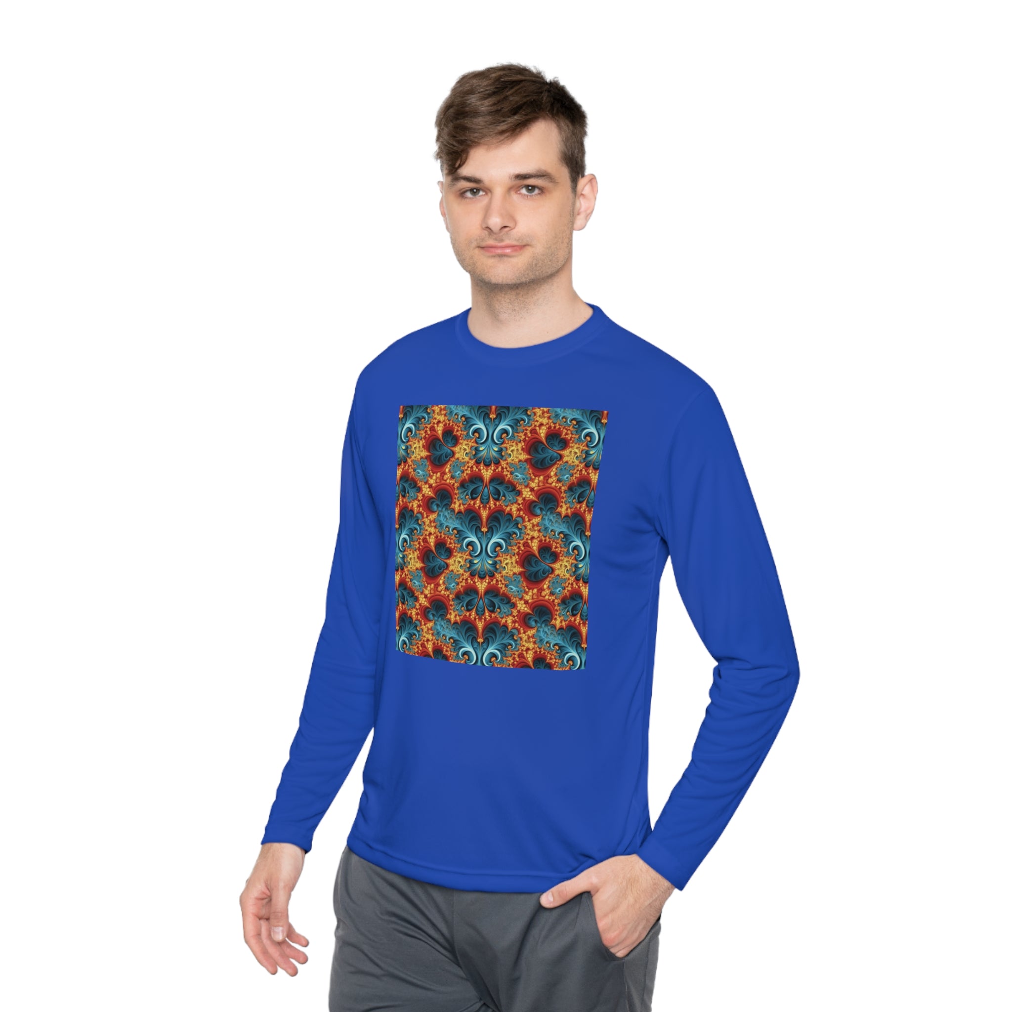 Unisex Lightweight Long Sleeve Tee (AOP) - Abstract Designs 01