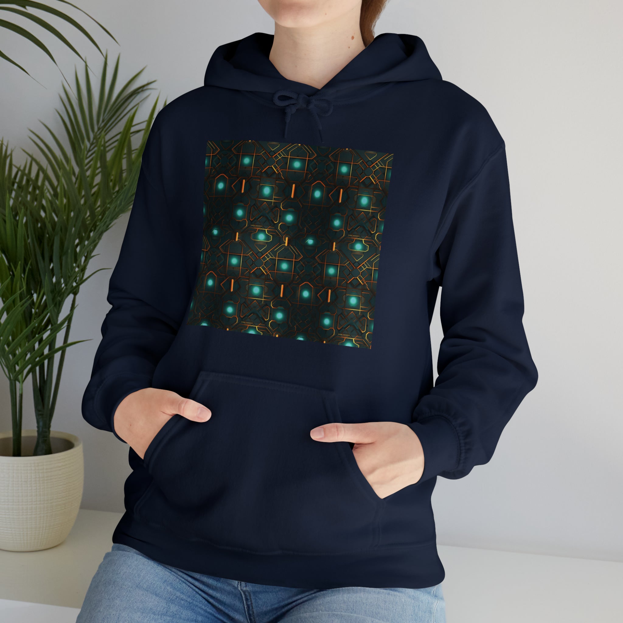 Unisex Heavy Blend™ Hooded Sweatshirt - Abstract Neon Designs 09