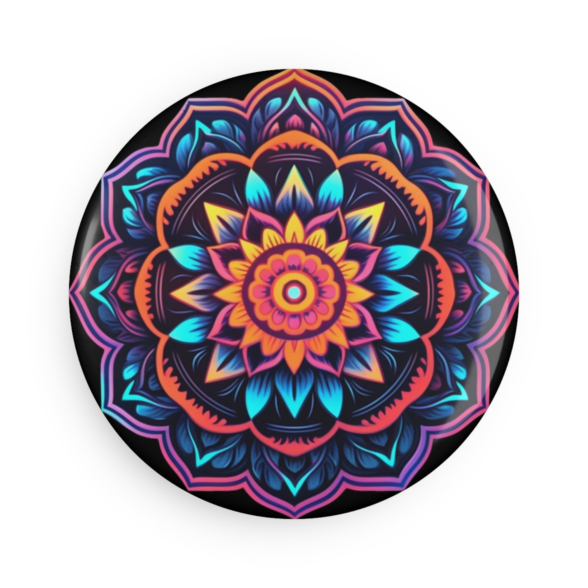 Button Magnet, Round (1 & 10 pcs) - Mandalas 26