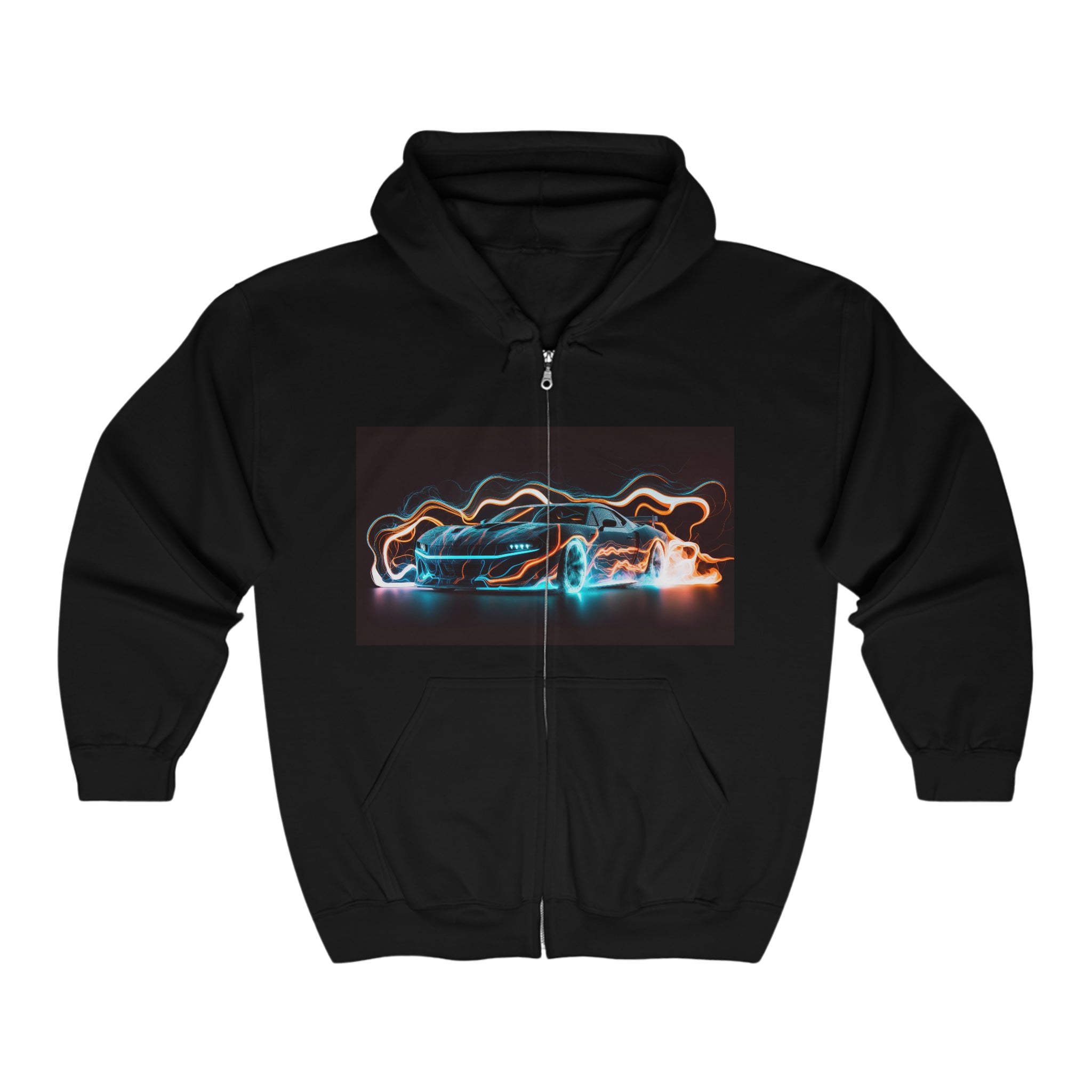 Unisex Heavy Blend™ Full Zip Hooded Sweatshirt - Neon Car 14