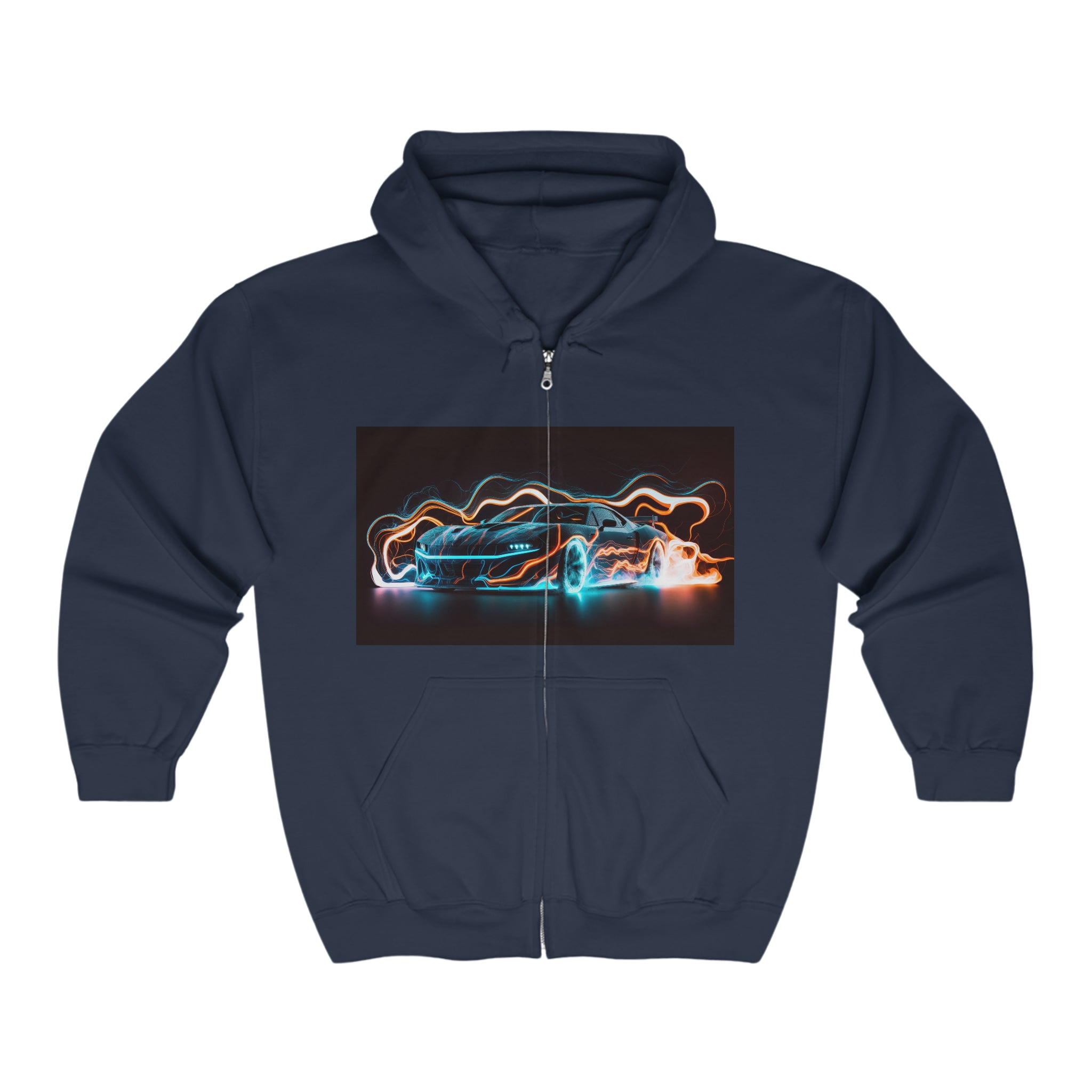 Unisex Heavy Blend™ Full Zip Hooded Sweatshirt - Neon Car 14