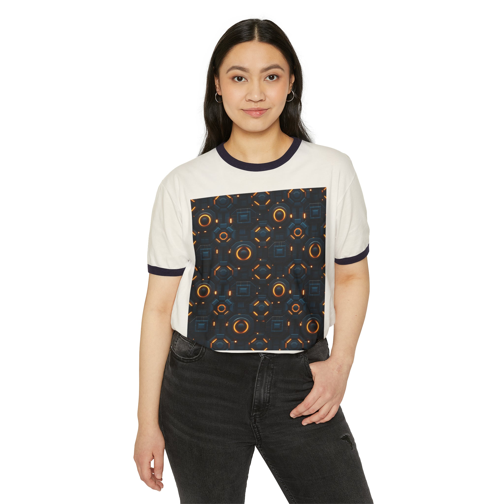 Unisex Cotton Ringer T-Shirt - Abstract Designs 02