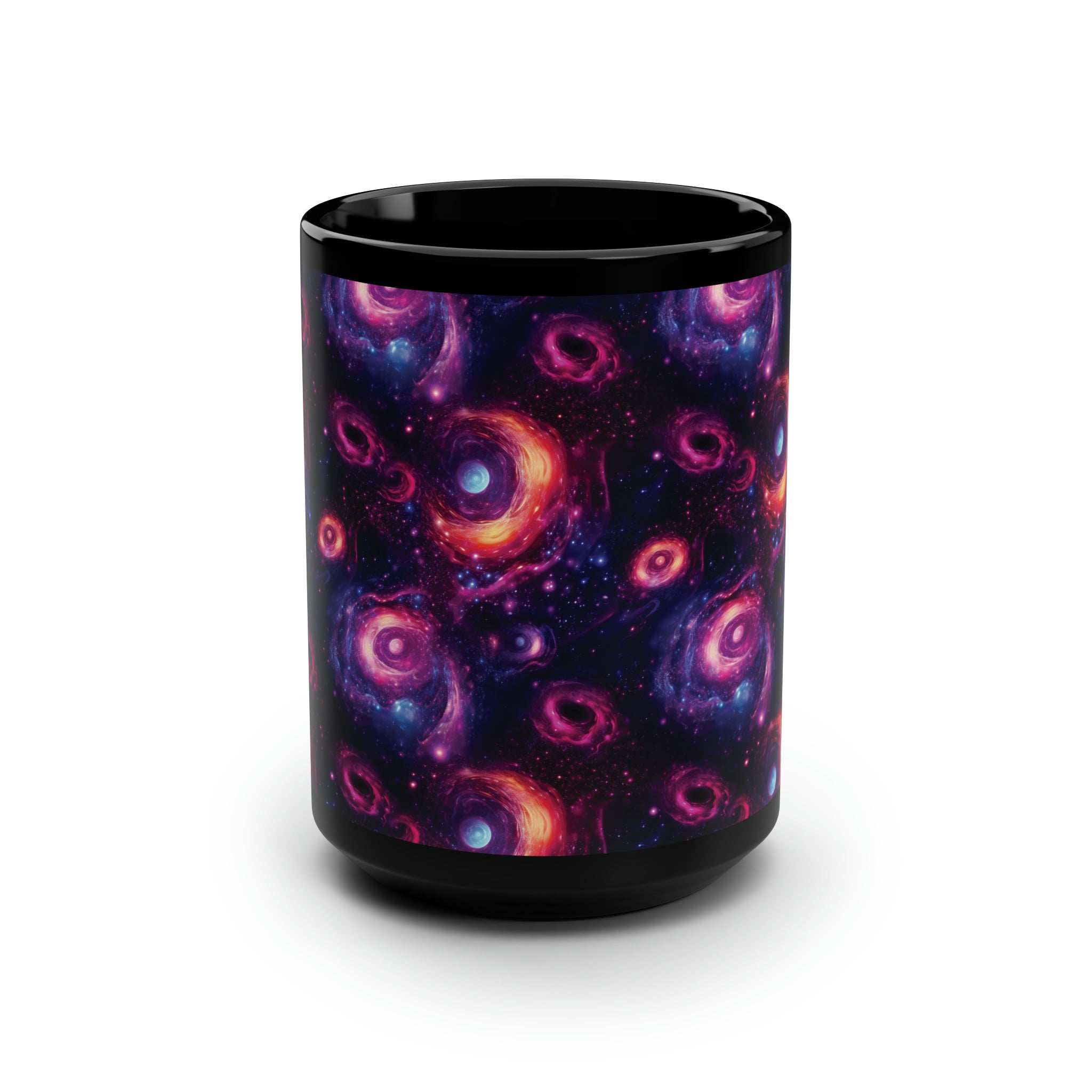 Black Mug, 15oz (AOP) - Fantasy Galaxies 05