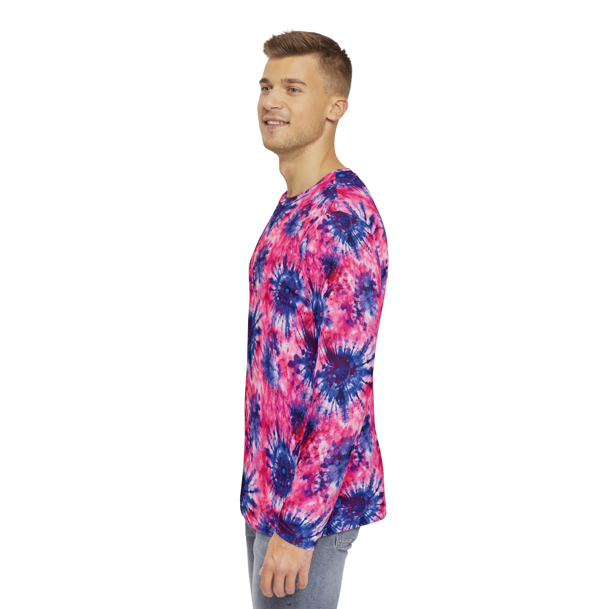 Men's Long Sleeve Shirt (AOP) - Tie Dye Designs 02