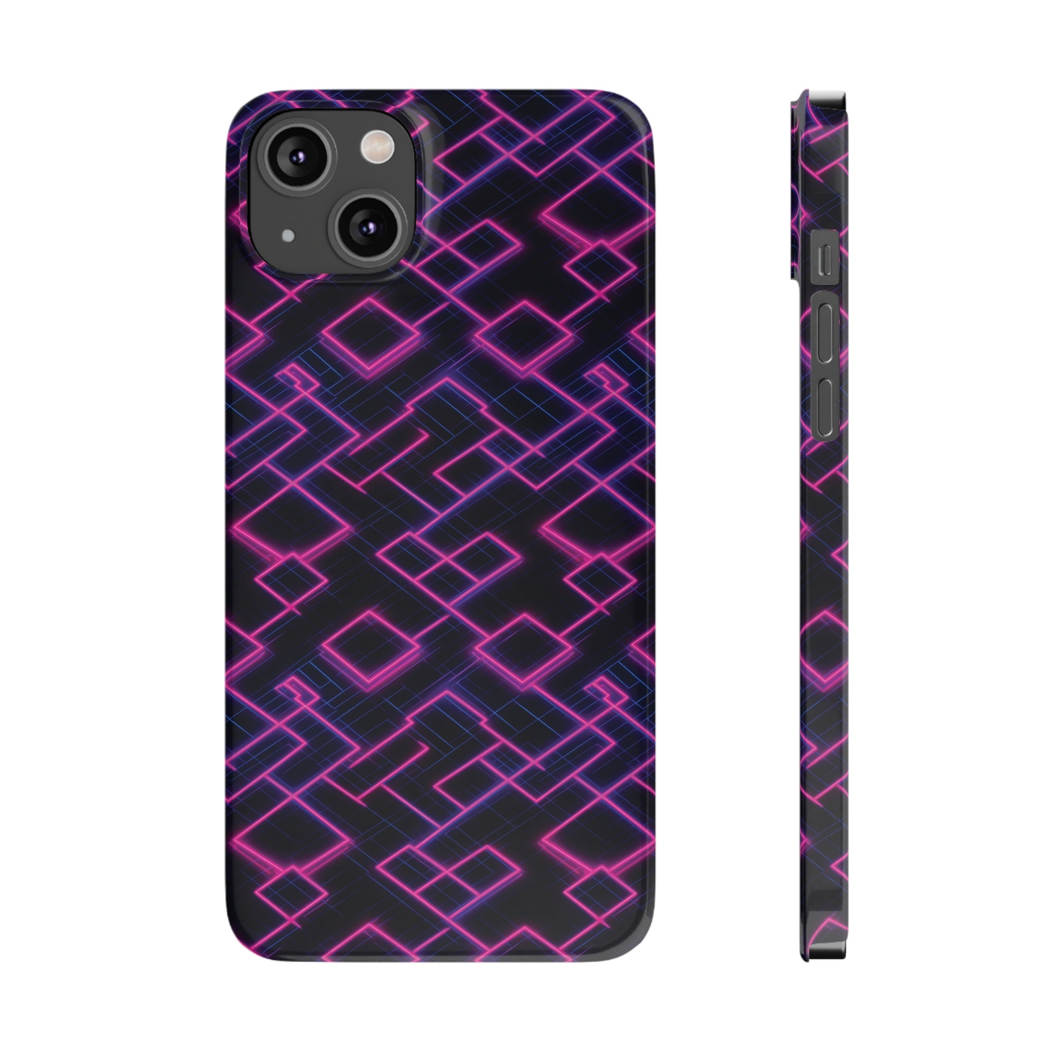 Slim Phone Cases (AOP) - Seamless Synthwave Designs 01