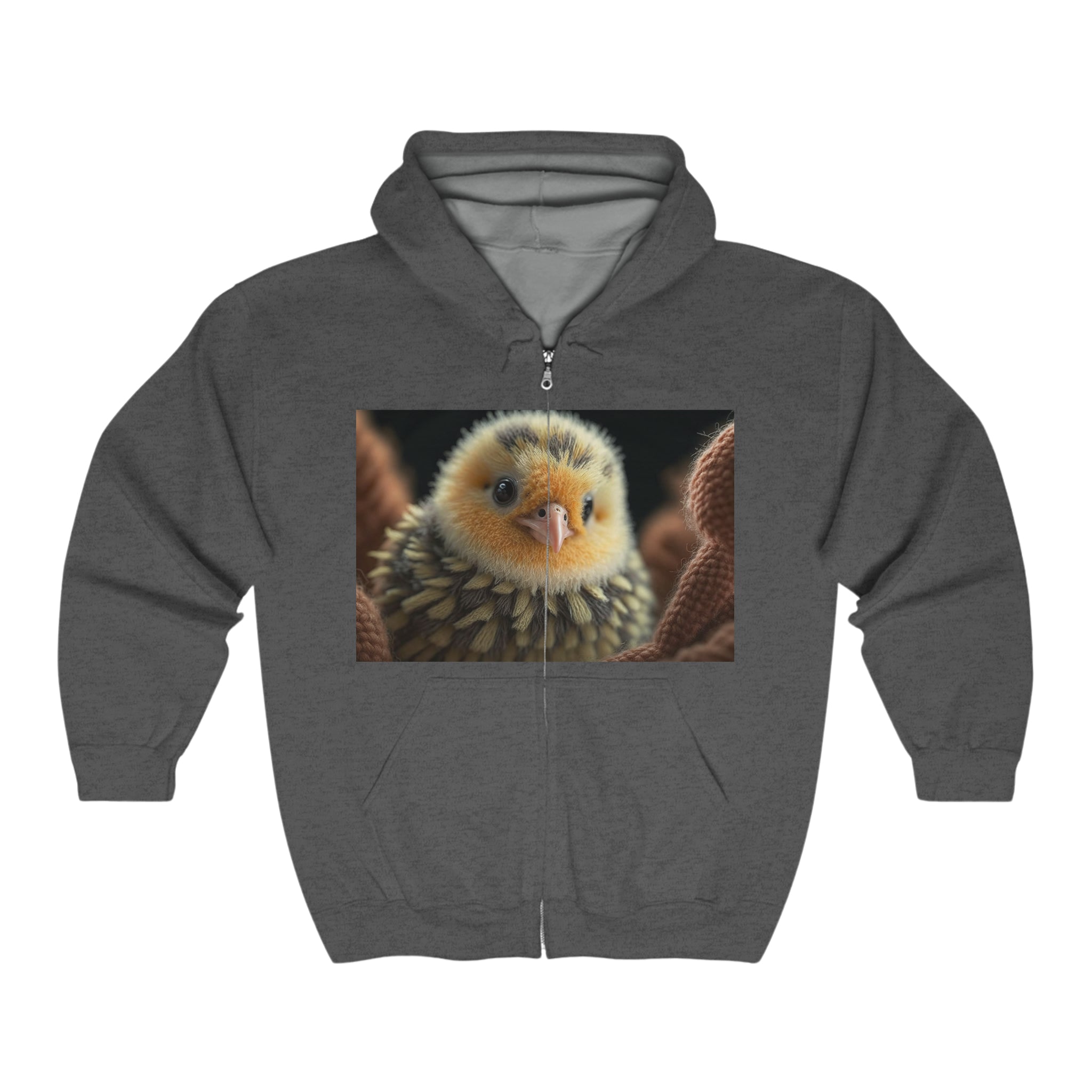 Unisex Heavy Blend™ Full Zip Hooded Sweatshirt - Baby Animals - Chicken