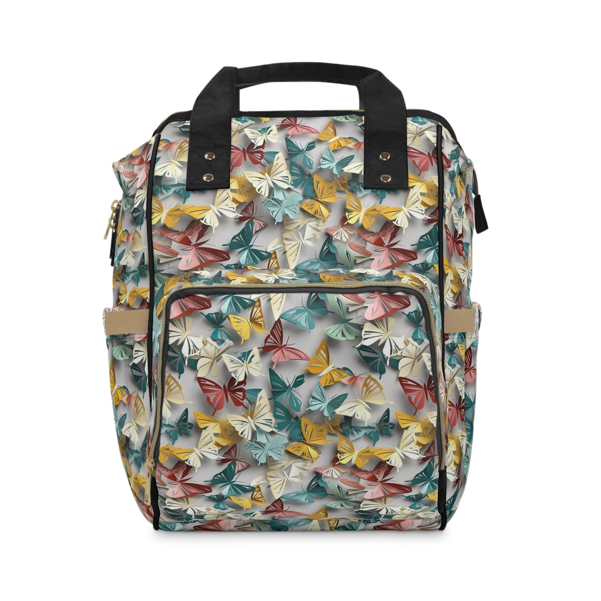 Multifunctional Diaper Backpack (AOP) - Seamless Butterflies Design 02