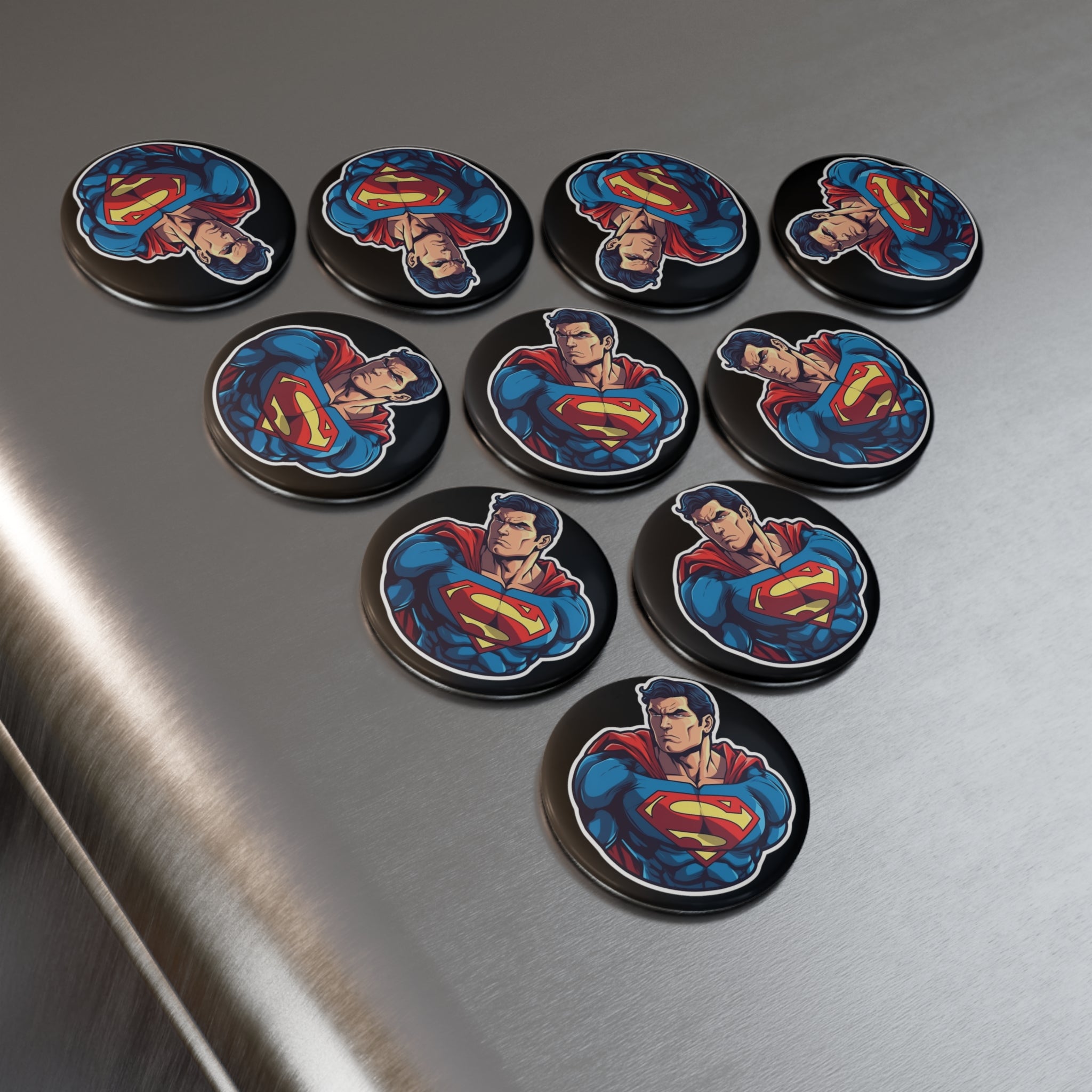 Button Magnet, Round (1 & 10 pcs) - Superman