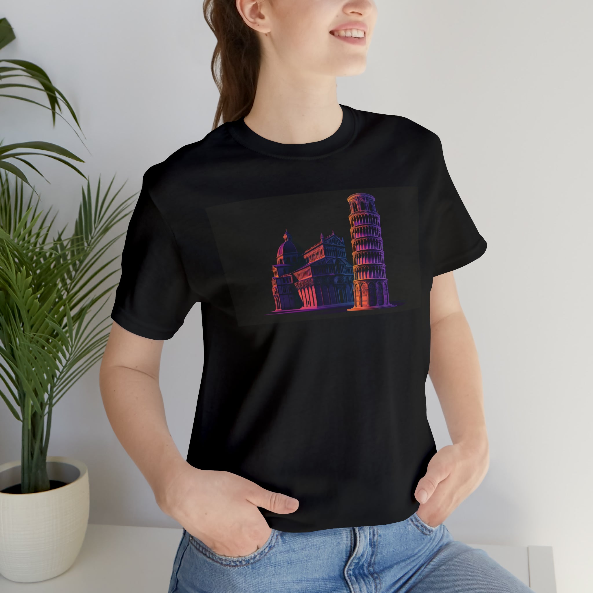 Unisex Jersey Short Sleeve Tee - Leaning Tower of Pisa, Italy