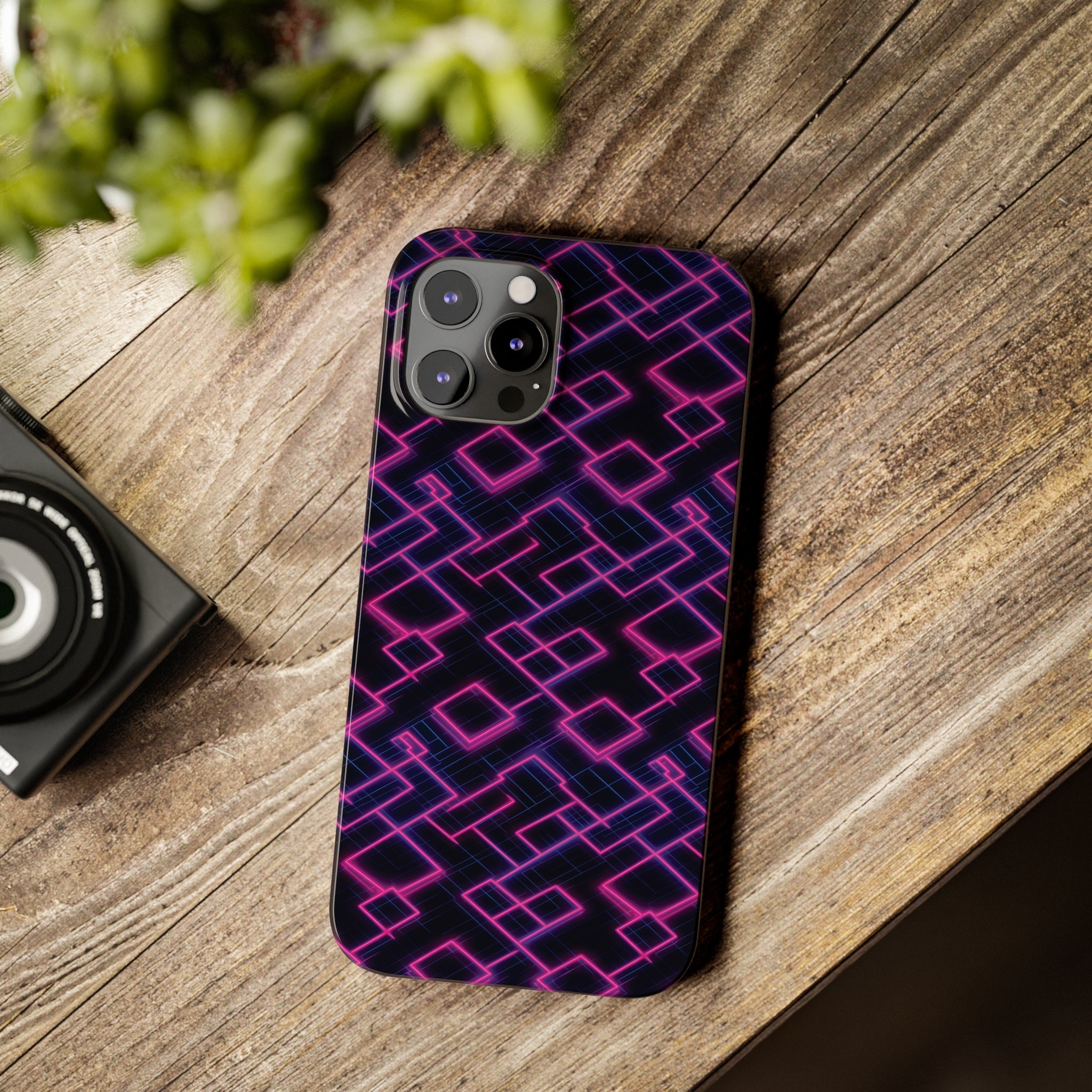 Slim Phone Cases (AOP) - Seamless Synthwave Designs 01