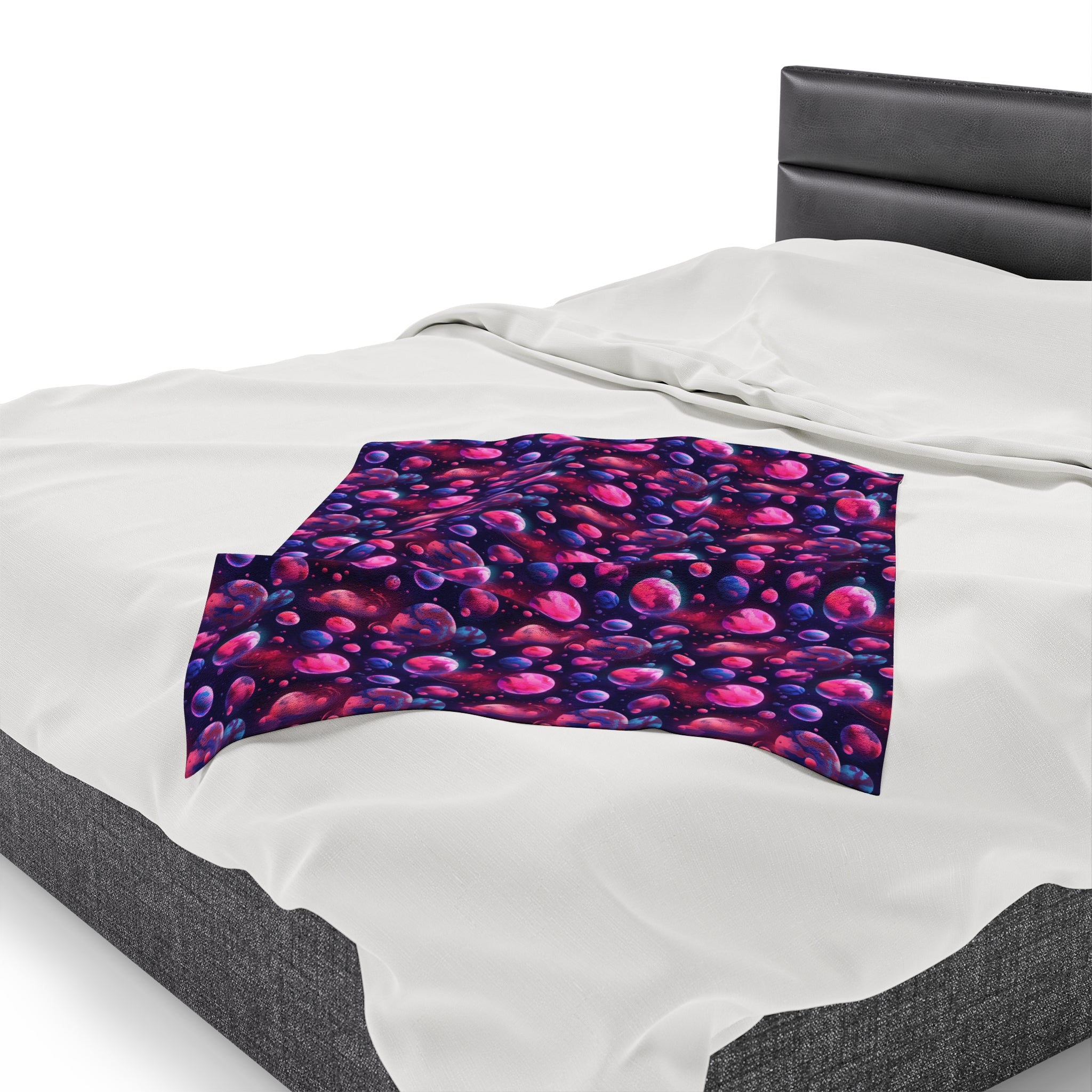 Velveteen Plush Blanket (AOP) - Fantasy Galaxies 09