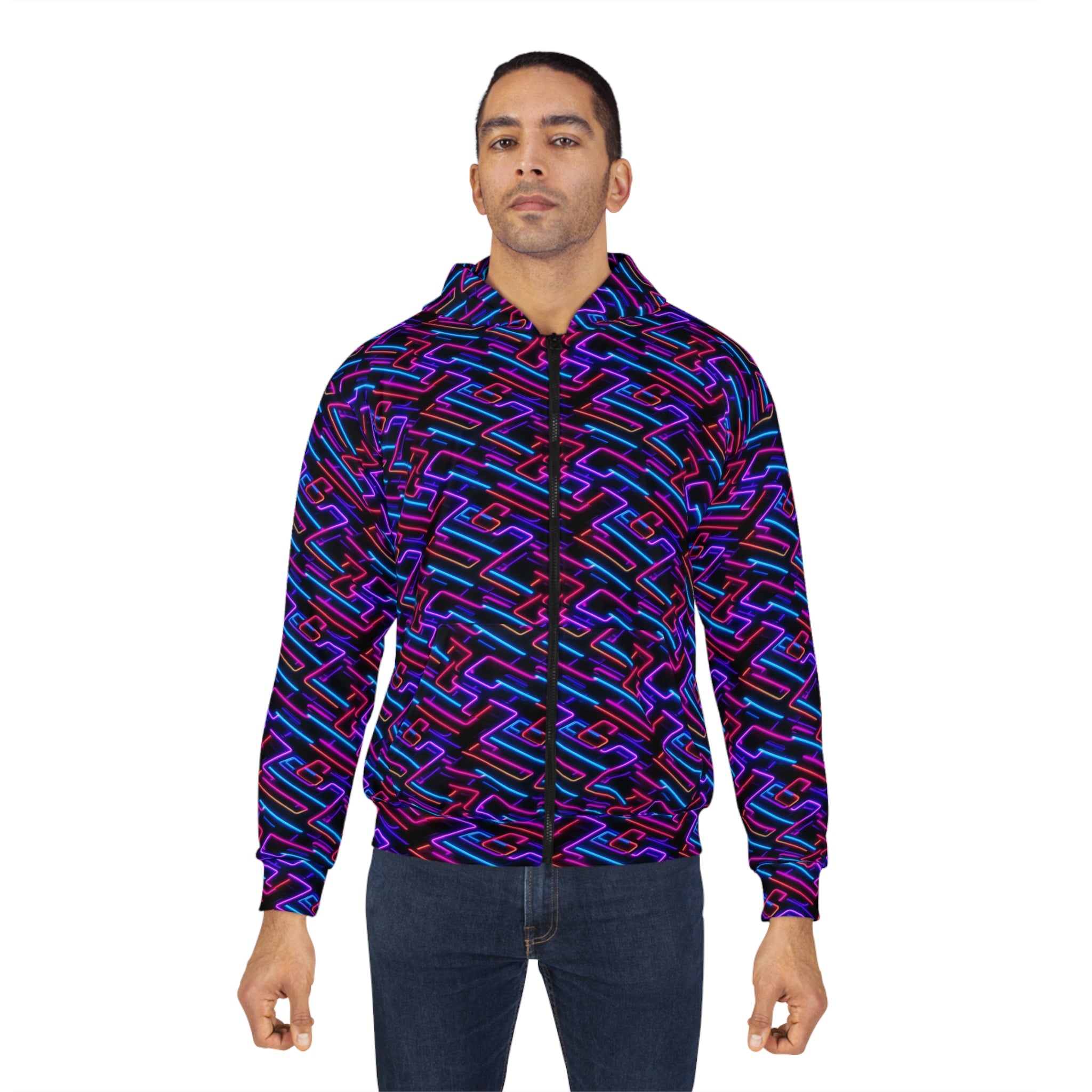 Unisex Zip Hoodie (AOP) - Vibrant Designs 01