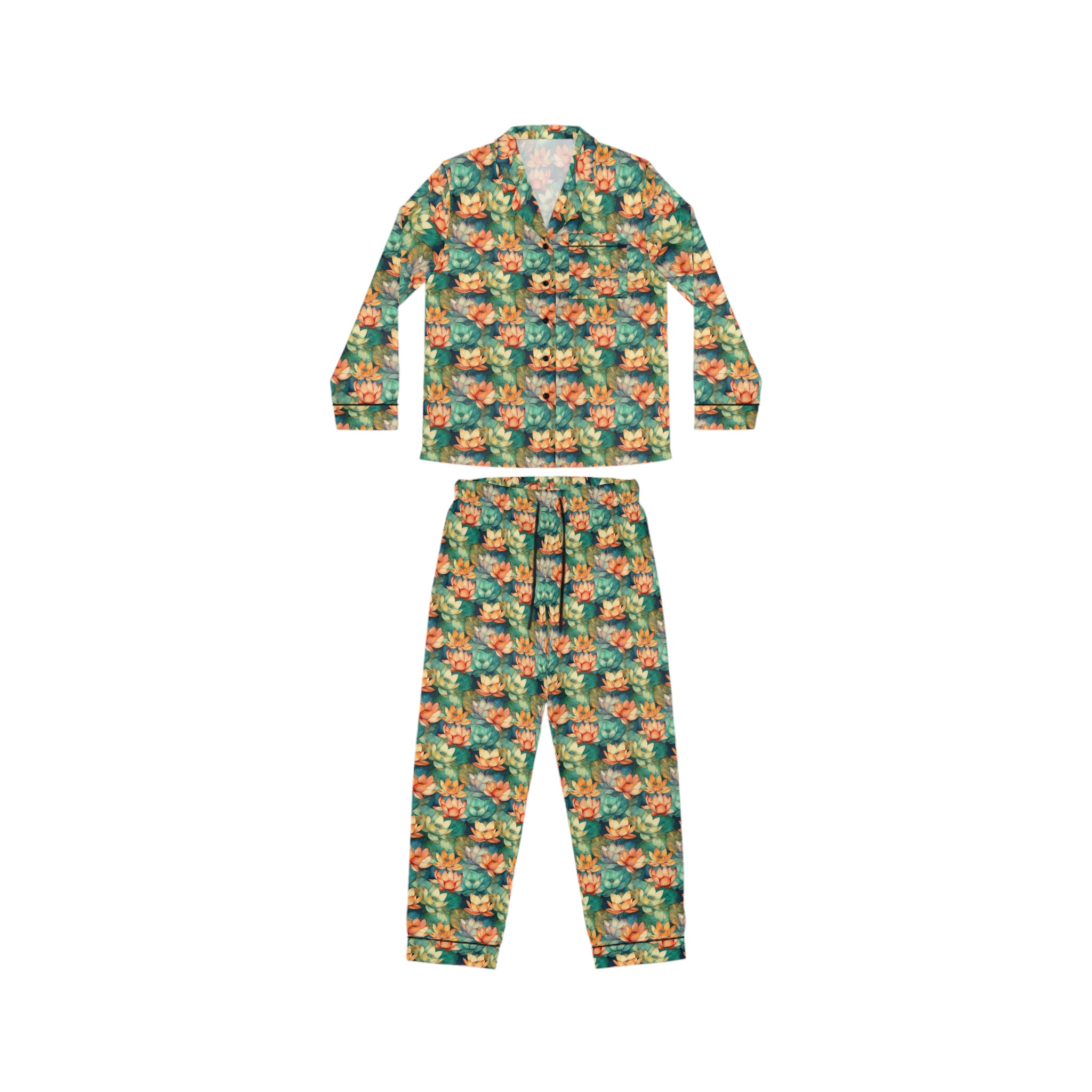 Women's Satin Pajamas (AOP) - Floral Prints 03