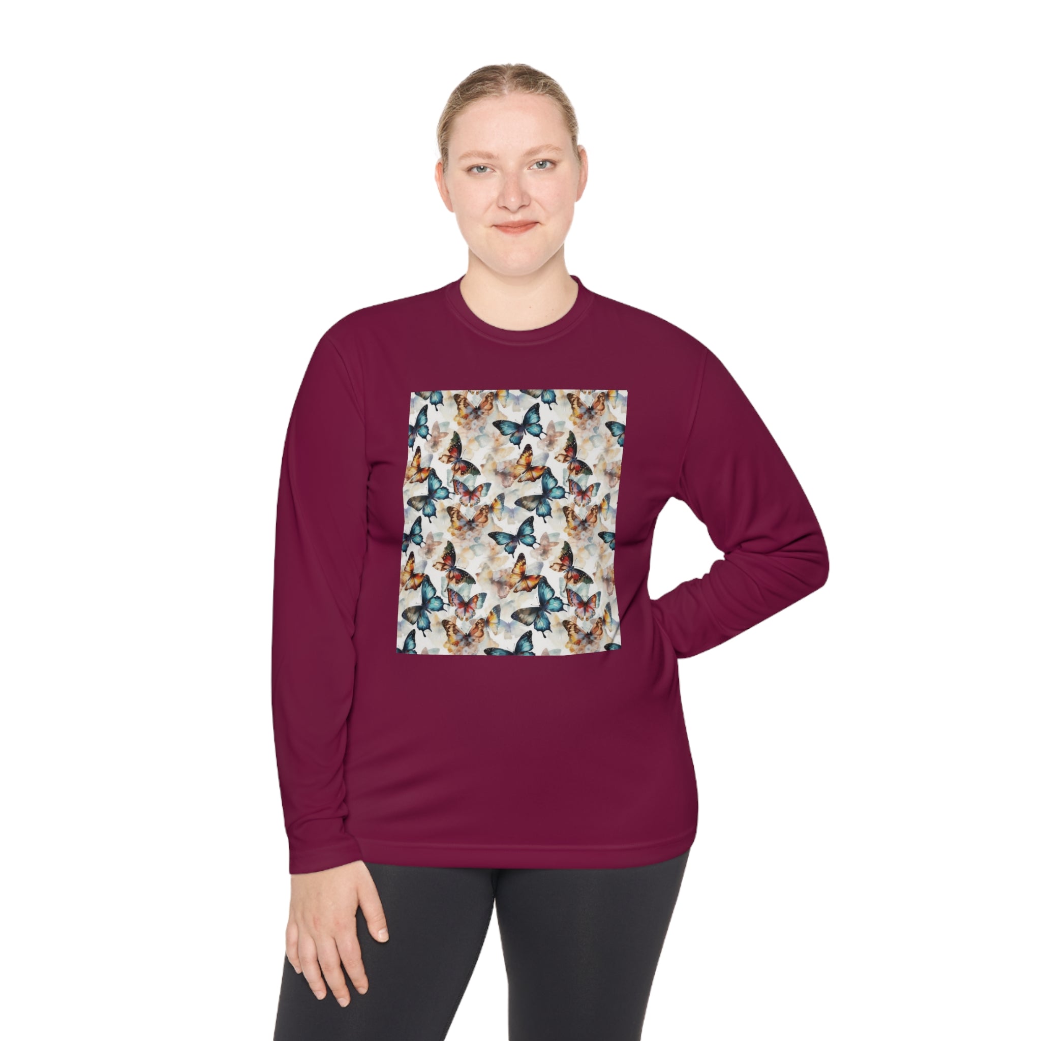 Unisex Lightweight Long Sleeve Tee (AOP) - Abstract Designs 08