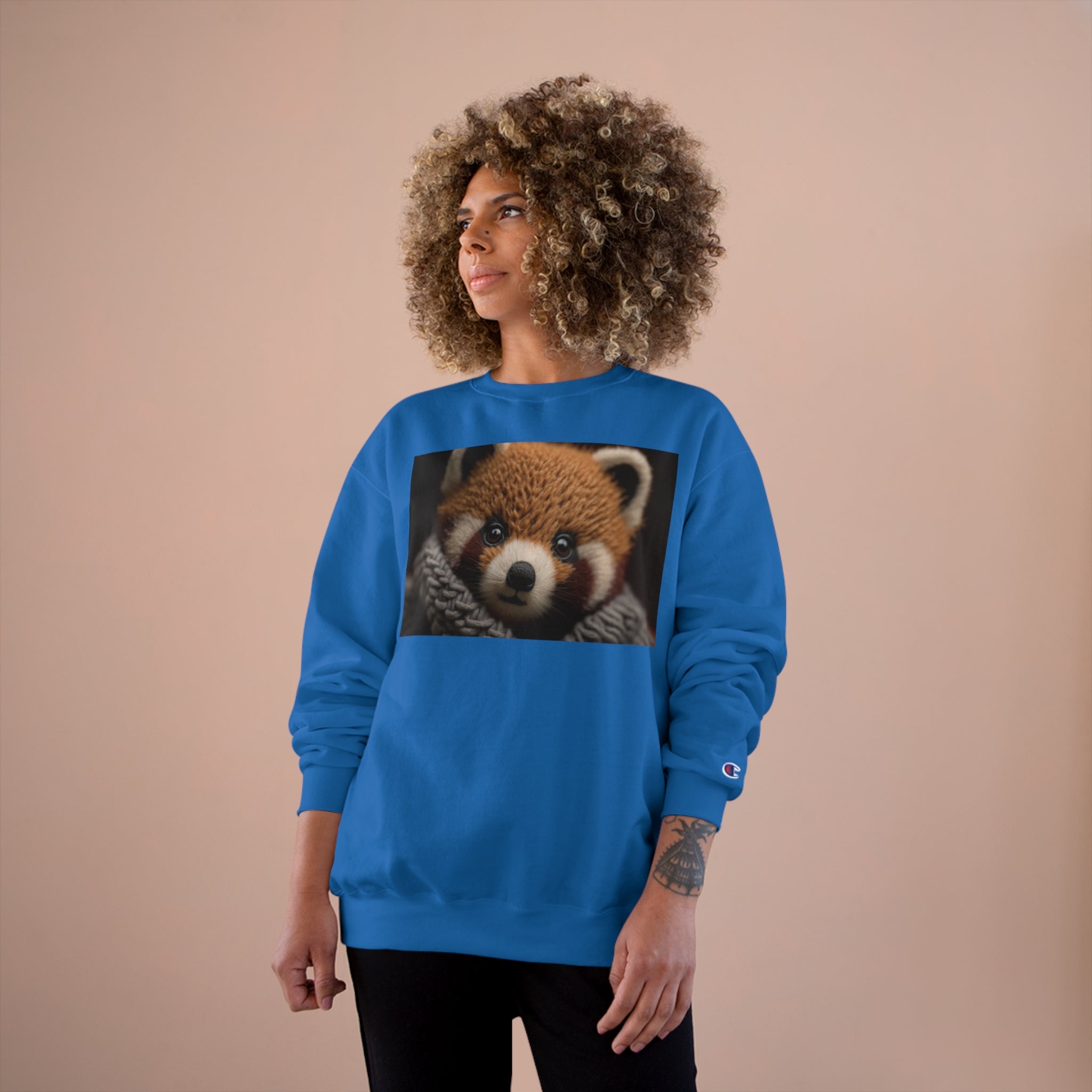 Champion Sweatshirt - Knit Animals, Red Panda Cub