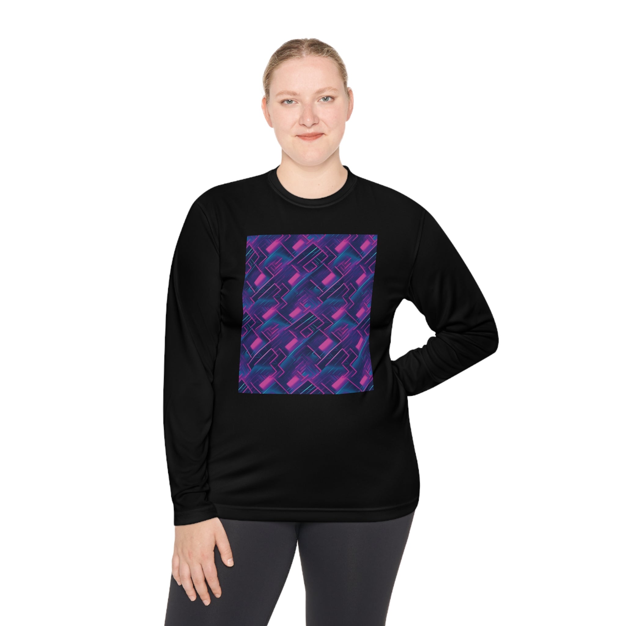 Unisex Lightweight Long Sleeve Tee (AOP) - Abstract Designs 04