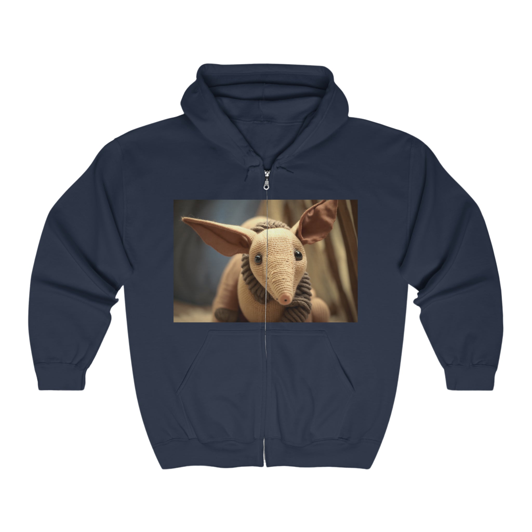 Unisex Heavy Blend™ Full Zip Hooded Sweatshirt - Baby Animals - Aardvark