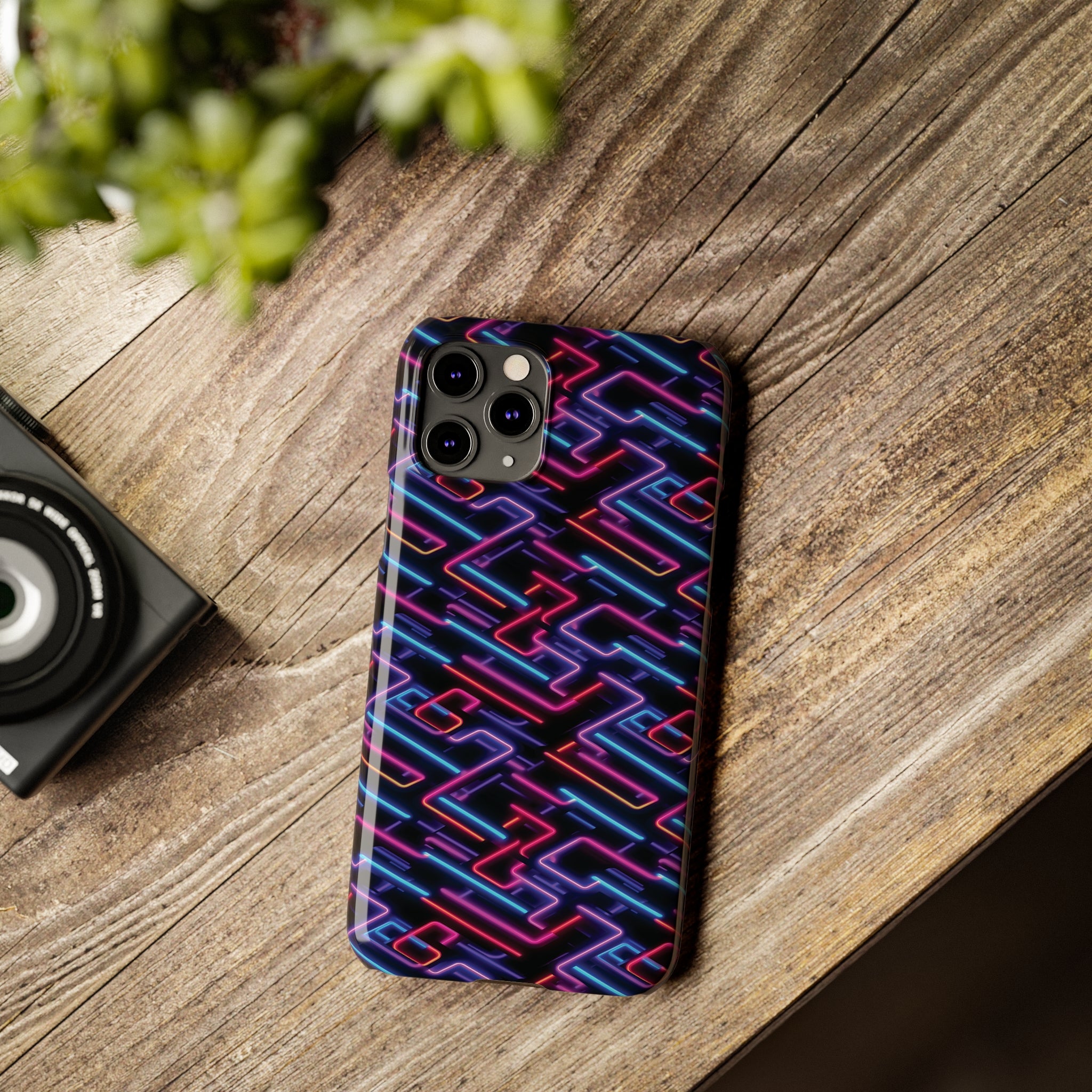 Slim Phone Cases (AOP) - Seamless Neon Designs 01