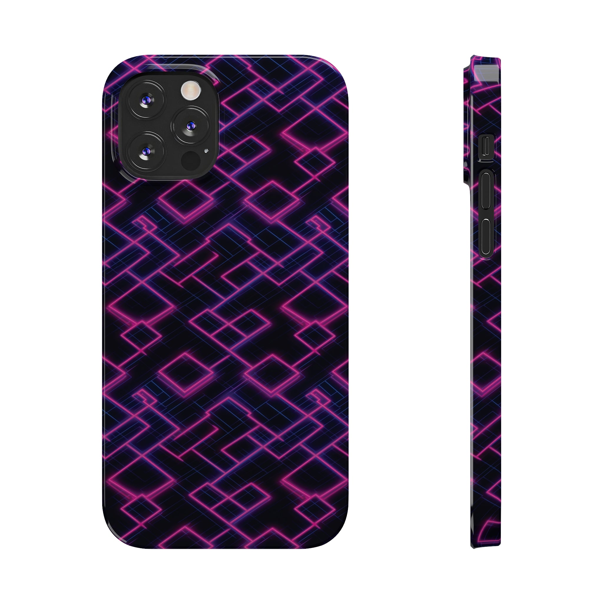 Slim Phone Cases (AOP) - Seamless Synthwave Designs 01