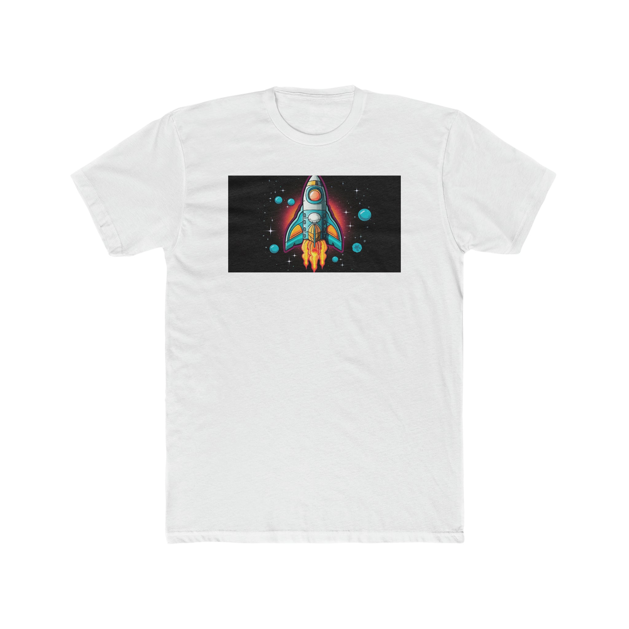 Men's Cotton Crew Tee - Pop Art - Rocket 02