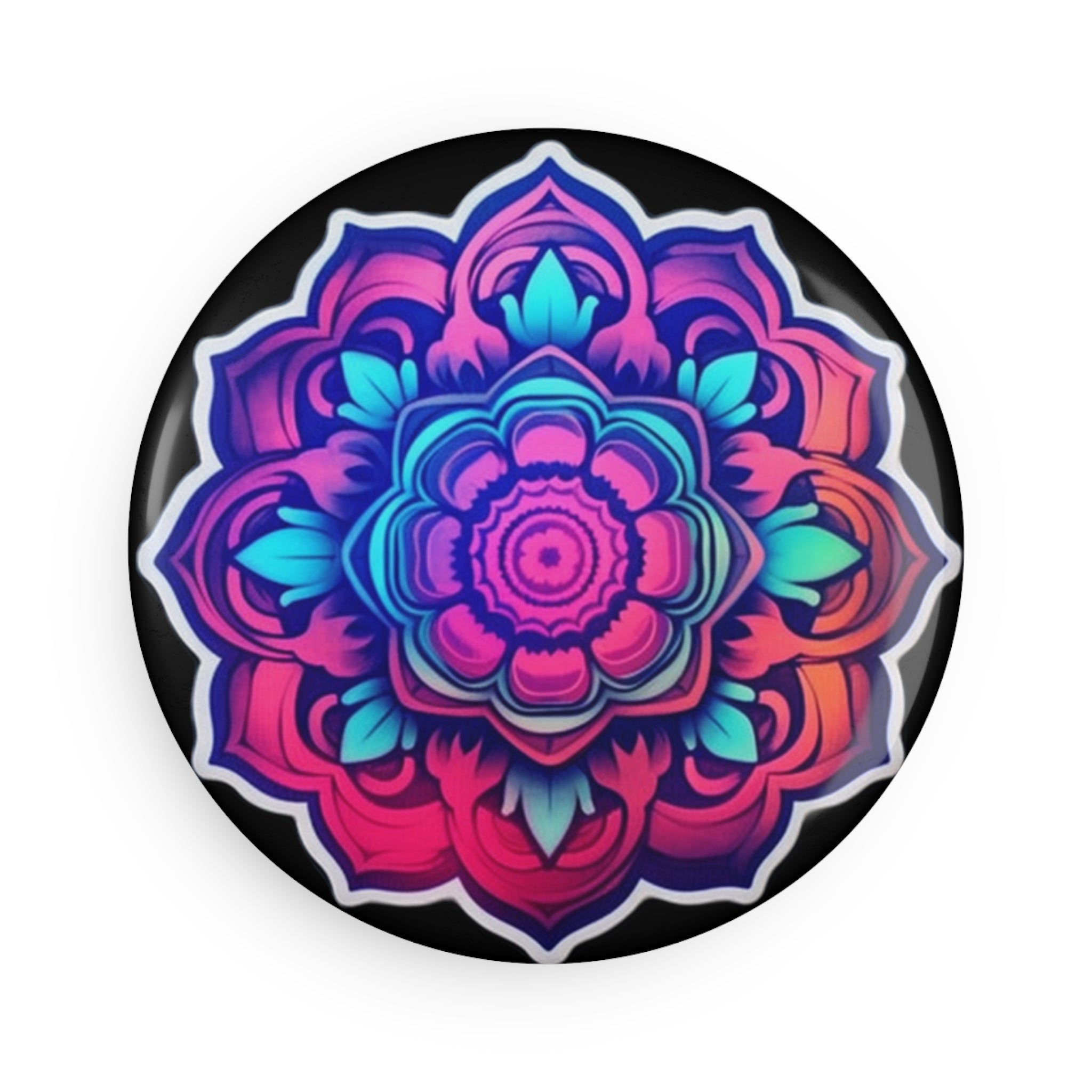 Button Magnet, Round (1 & 10 pcs) - Mandalas 11